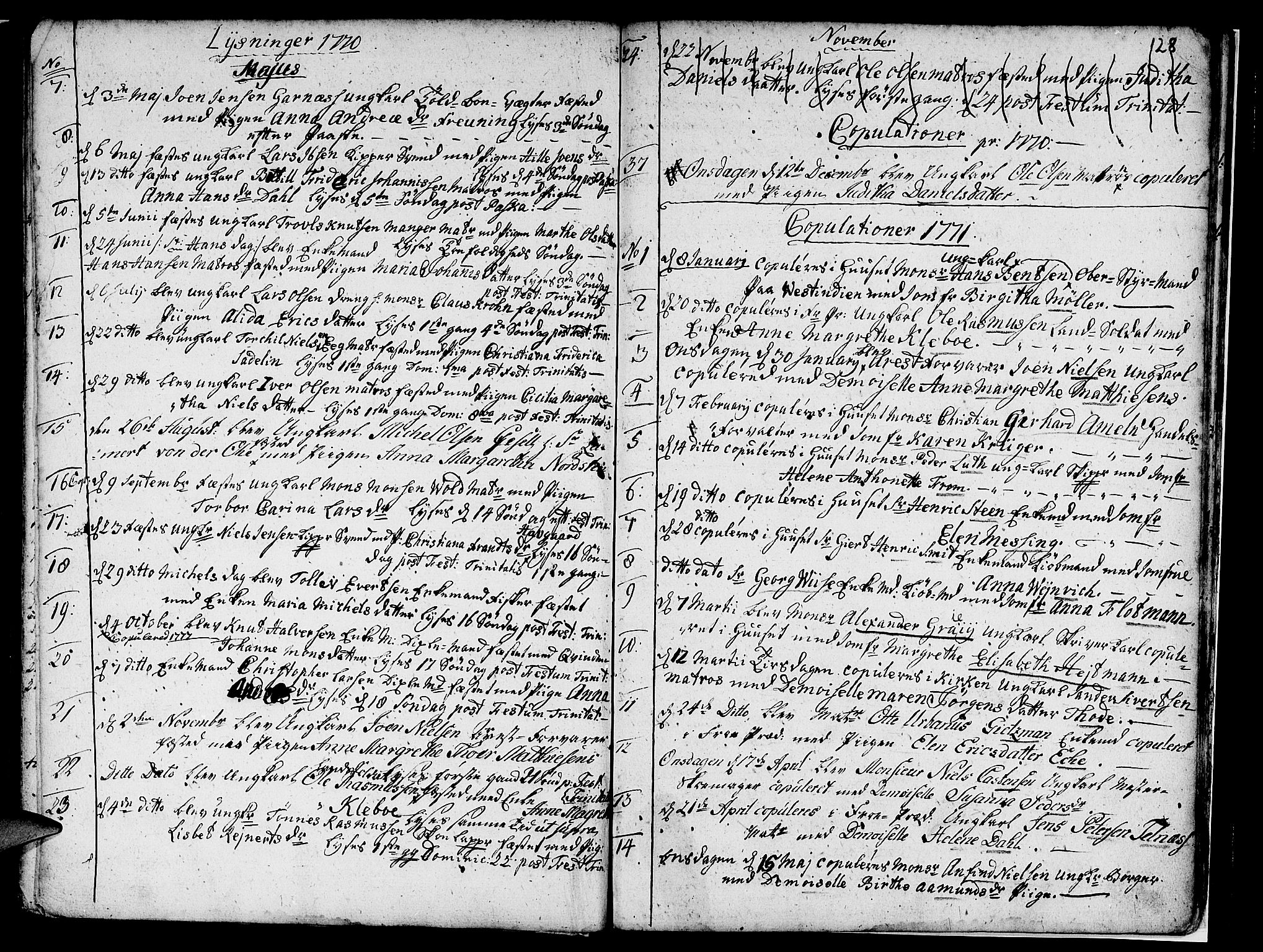 Nykirken Sokneprestembete, SAB/A-77101/H/Haa/L0007: Parish register (official) no. A 7, 1719-1781, p. 128