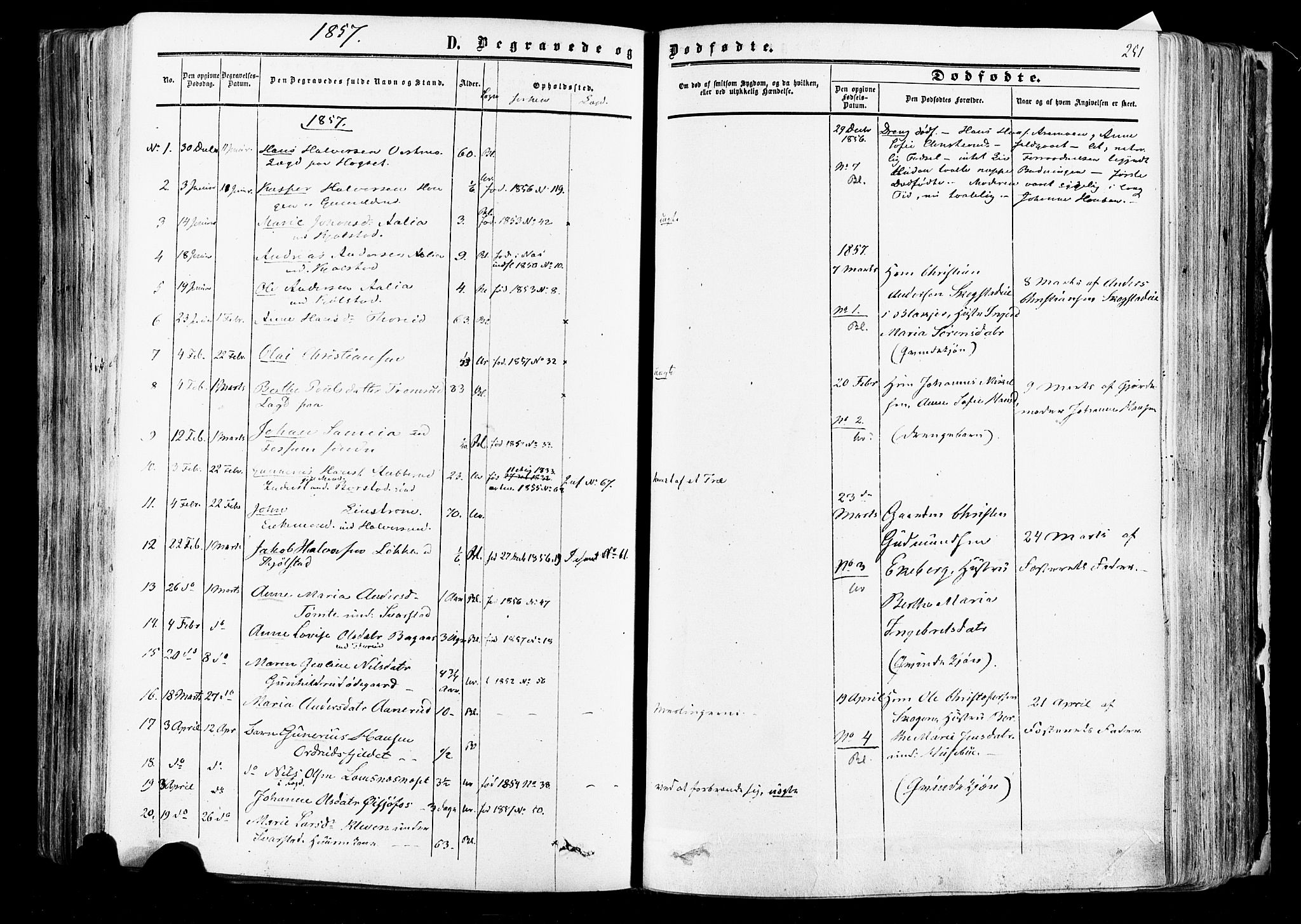 Aurskog prestekontor Kirkebøker, SAO/A-10304a/F/Fa/L0007: Parish register (official) no. I 7, 1854-1877, p. 251
