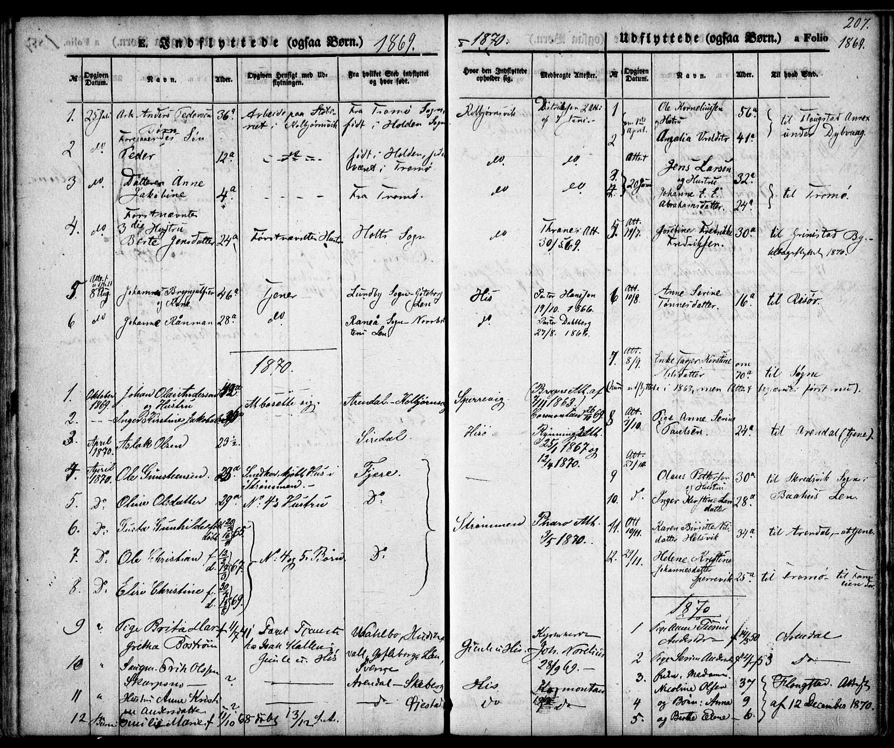 Hisøy sokneprestkontor, SAK/1111-0020/F/Fa/L0001: Parish register (official) no. A 1, 1849-1871, p. 207