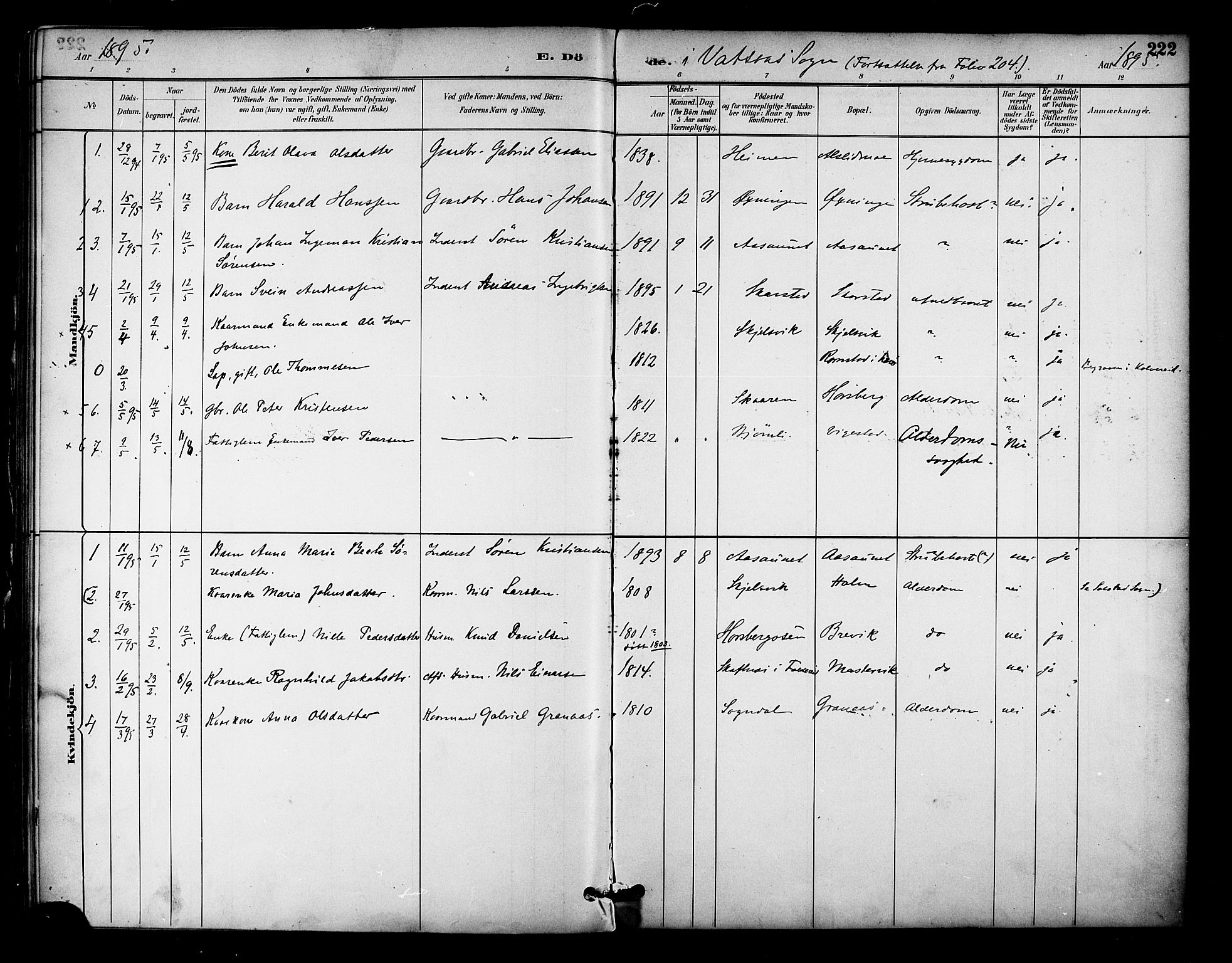 Ministerialprotokoller, klokkerbøker og fødselsregistre - Nordland, AV/SAT-A-1459/810/L0150: Parish register (official) no. 810A10 /1, 1884-1895, p. 222