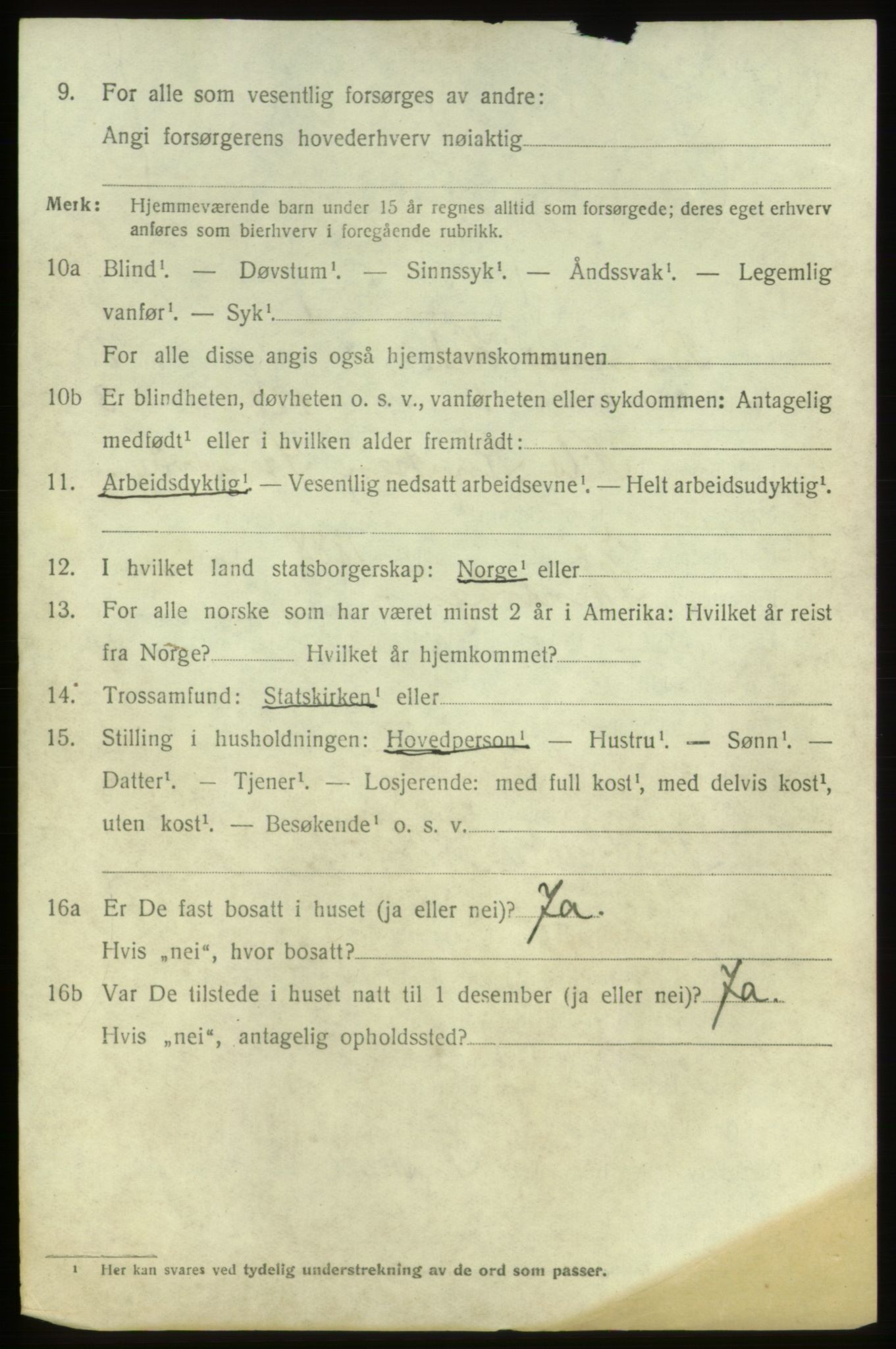 SAB, 1920 census for Bremnes, 1920, p. 6357