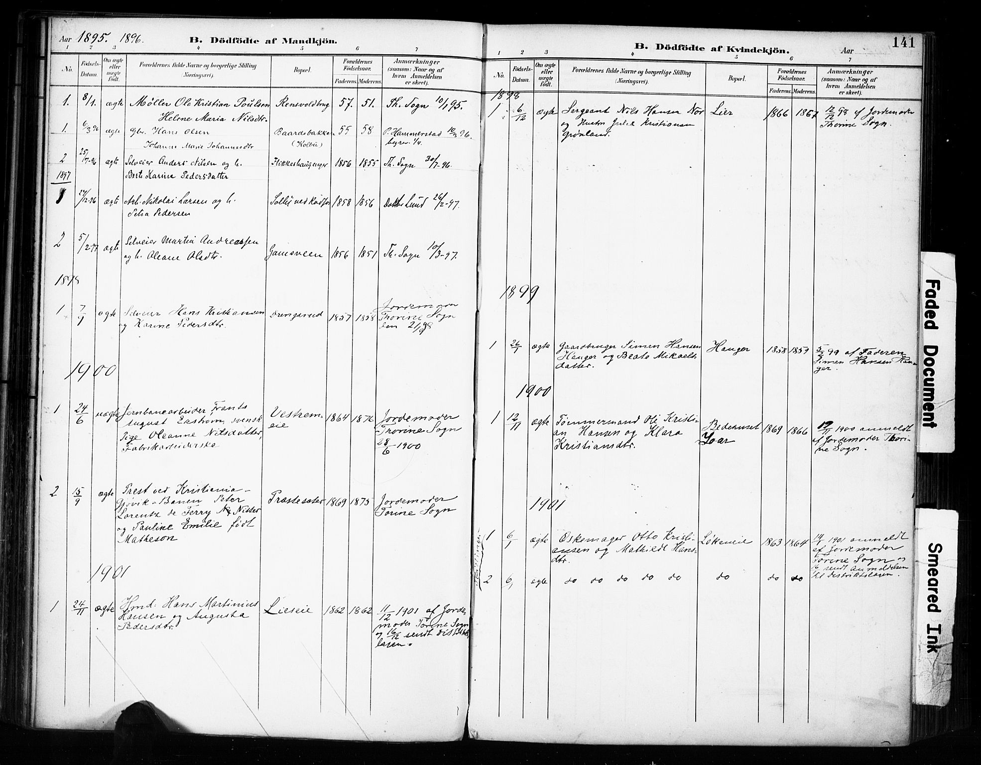 Vestre Toten prestekontor, SAH/PREST-108/H/Ha/Haa/L0011: Parish register (official) no. 11, 1895-1906, p. 141
