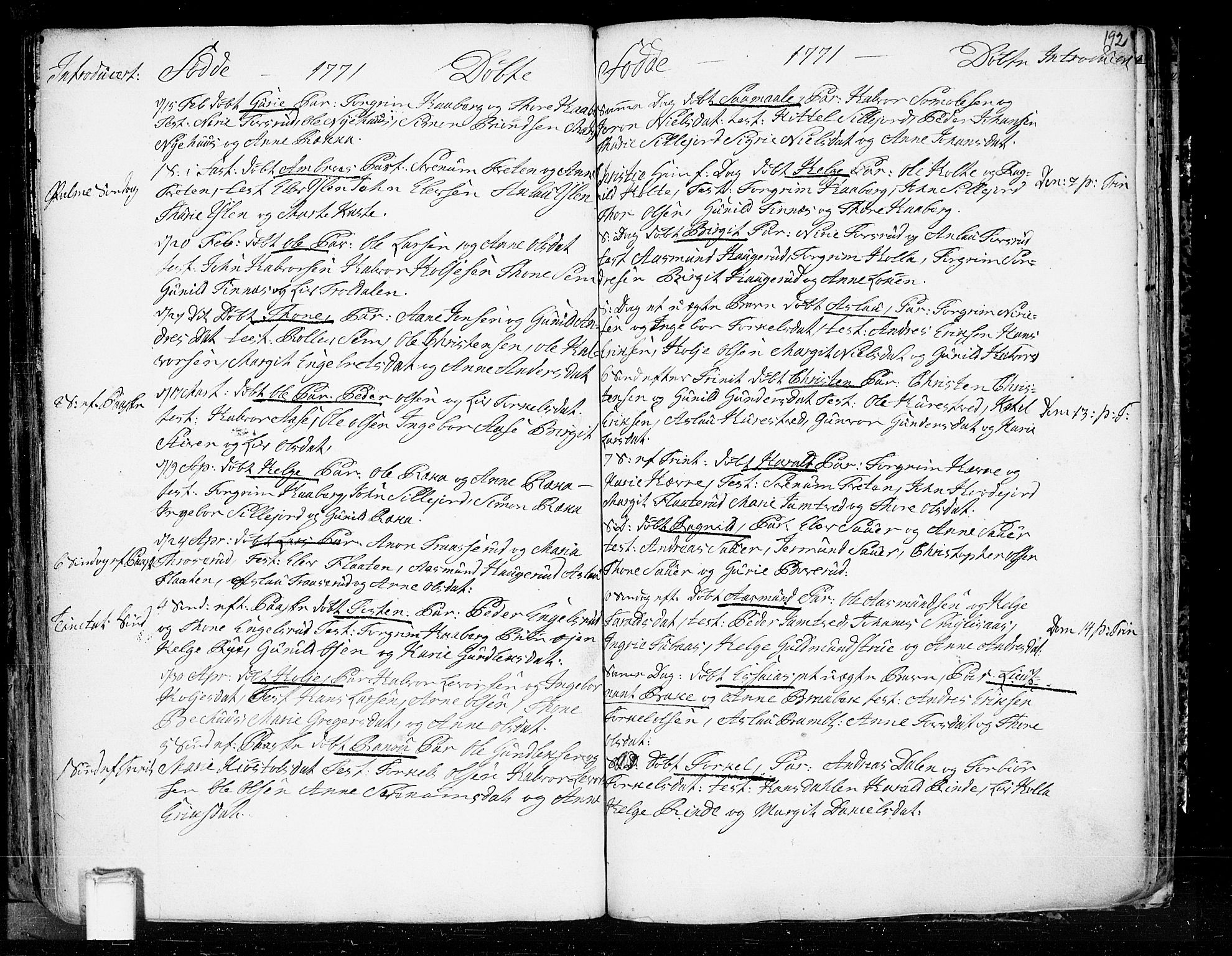 Heddal kirkebøker, SAKO/A-268/F/Fa/L0003: Parish register (official) no. I 3, 1723-1783, p. 192