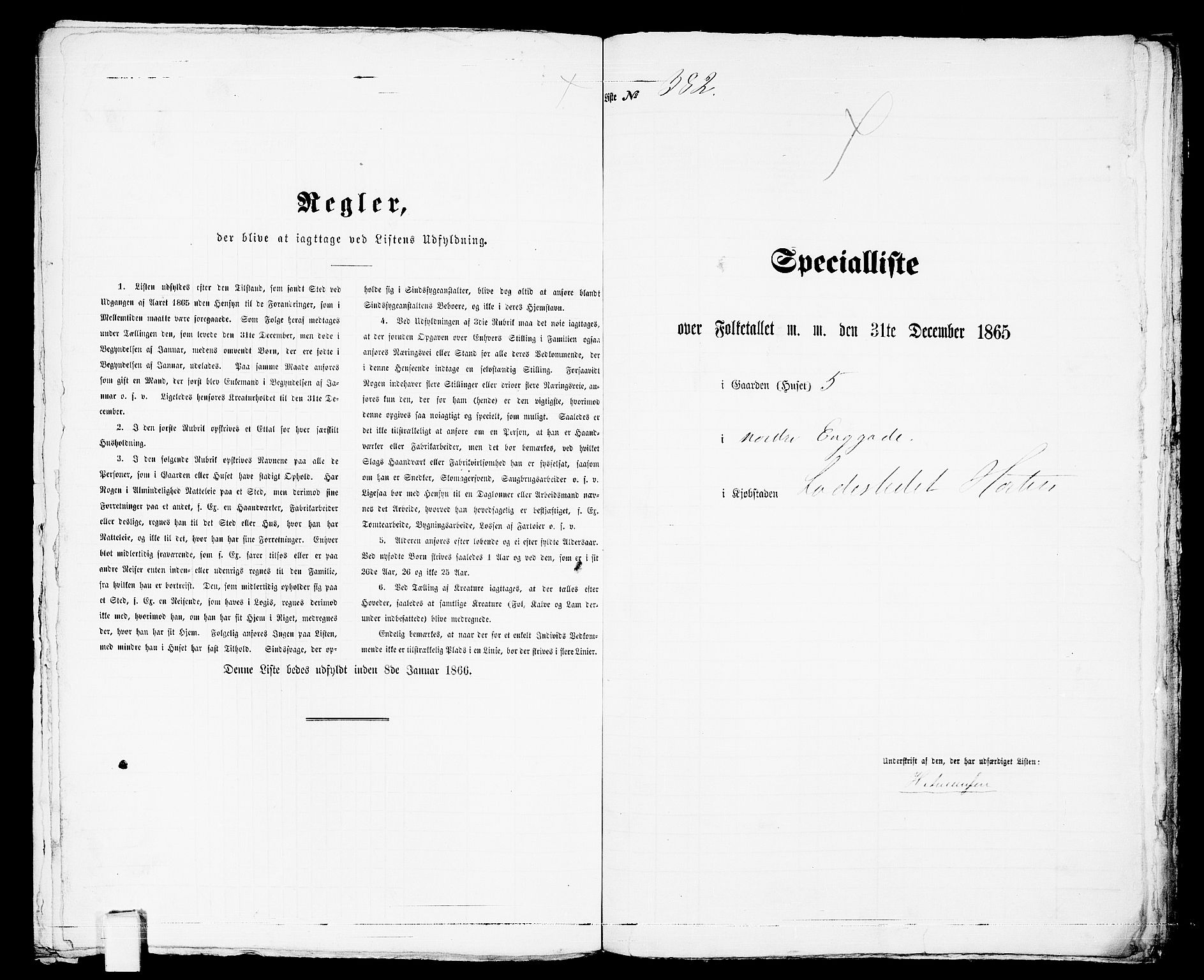 RA, 1865 census for Horten, 1865, p. 801