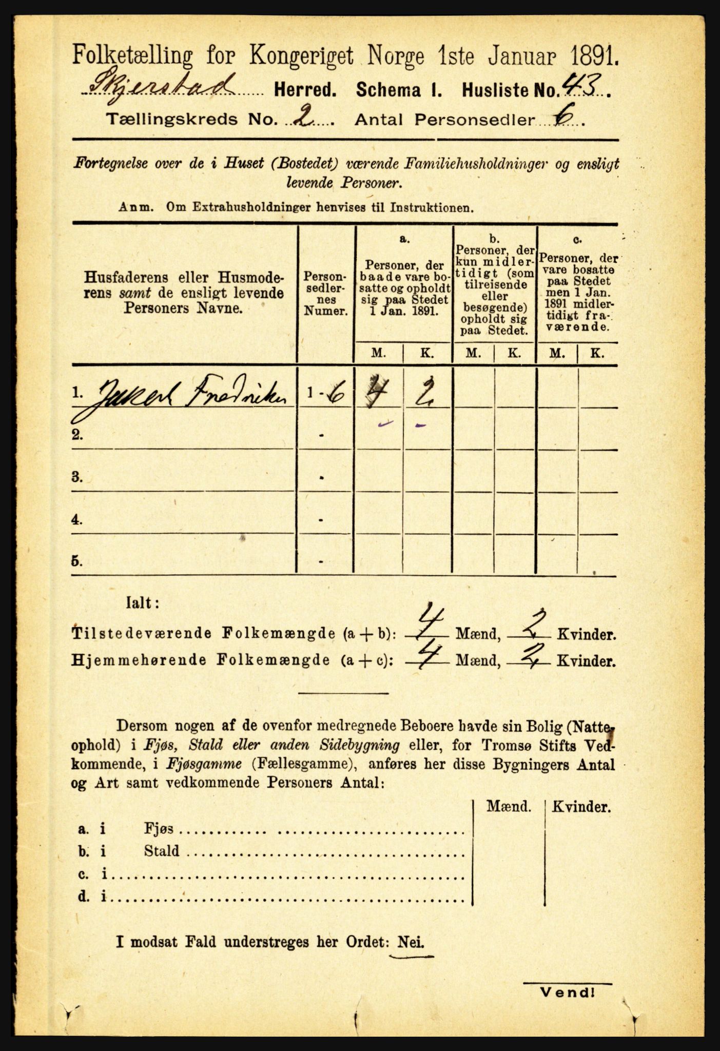 RA, 1891 census for 1842 Skjerstad, 1891, p. 338