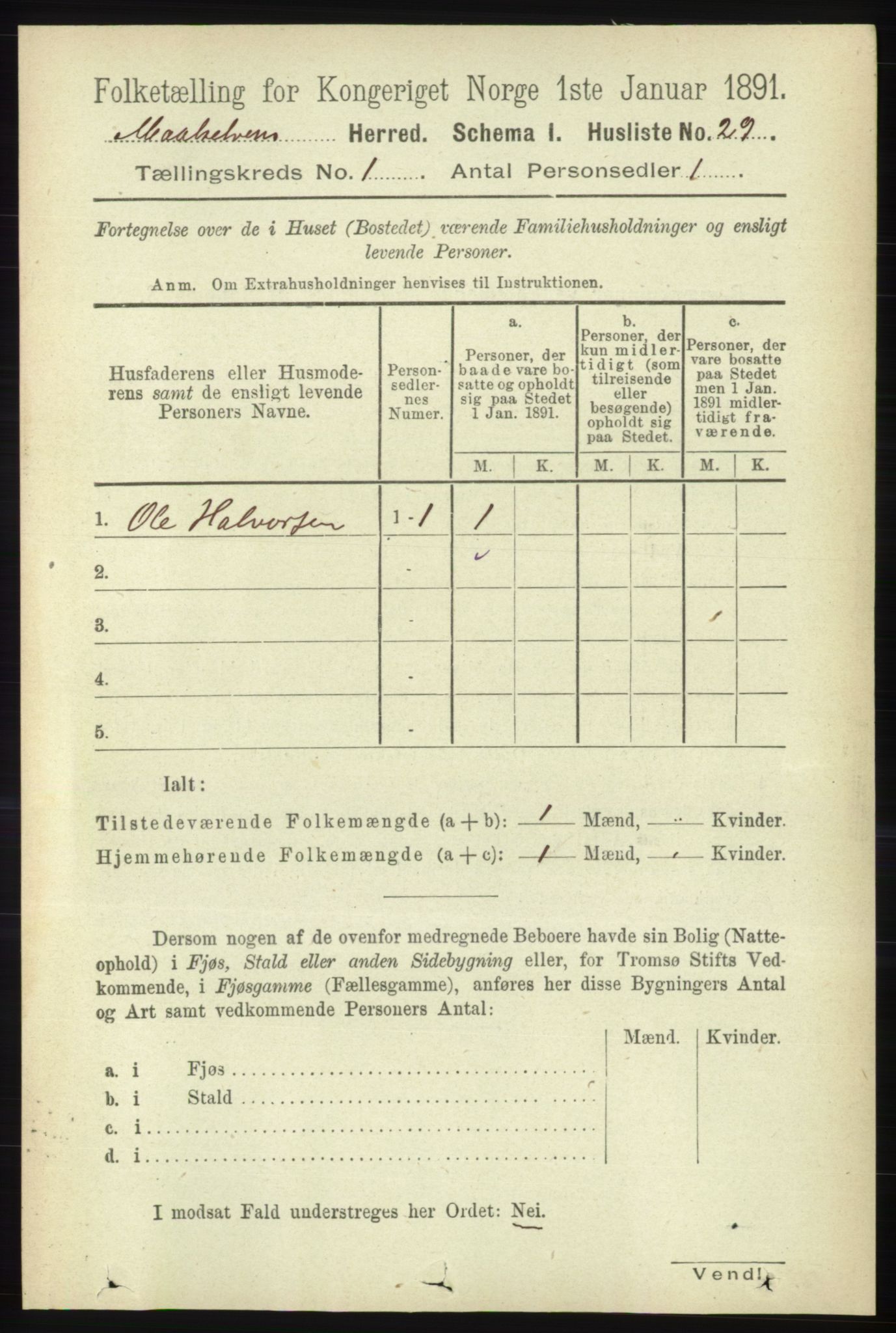 RA, 1891 census for 1924 Målselv, 1891, p. 59