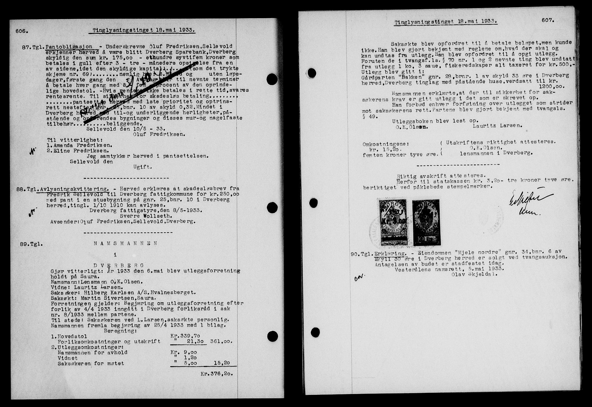 Vesterålen sorenskriveri, SAT/A-4180/1/2/2Ca/L0057: Mortgage book no. 50, 1933-1933, Deed date: 18.05.1933