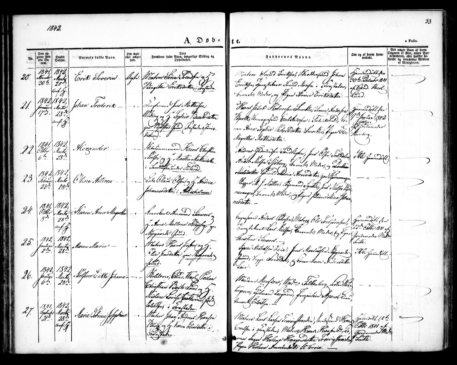 Glemmen prestekontor Kirkebøker, SAO/A-10908/F/Fa/L0005: Parish register (official) no. 5, 1838-1852, p. 33