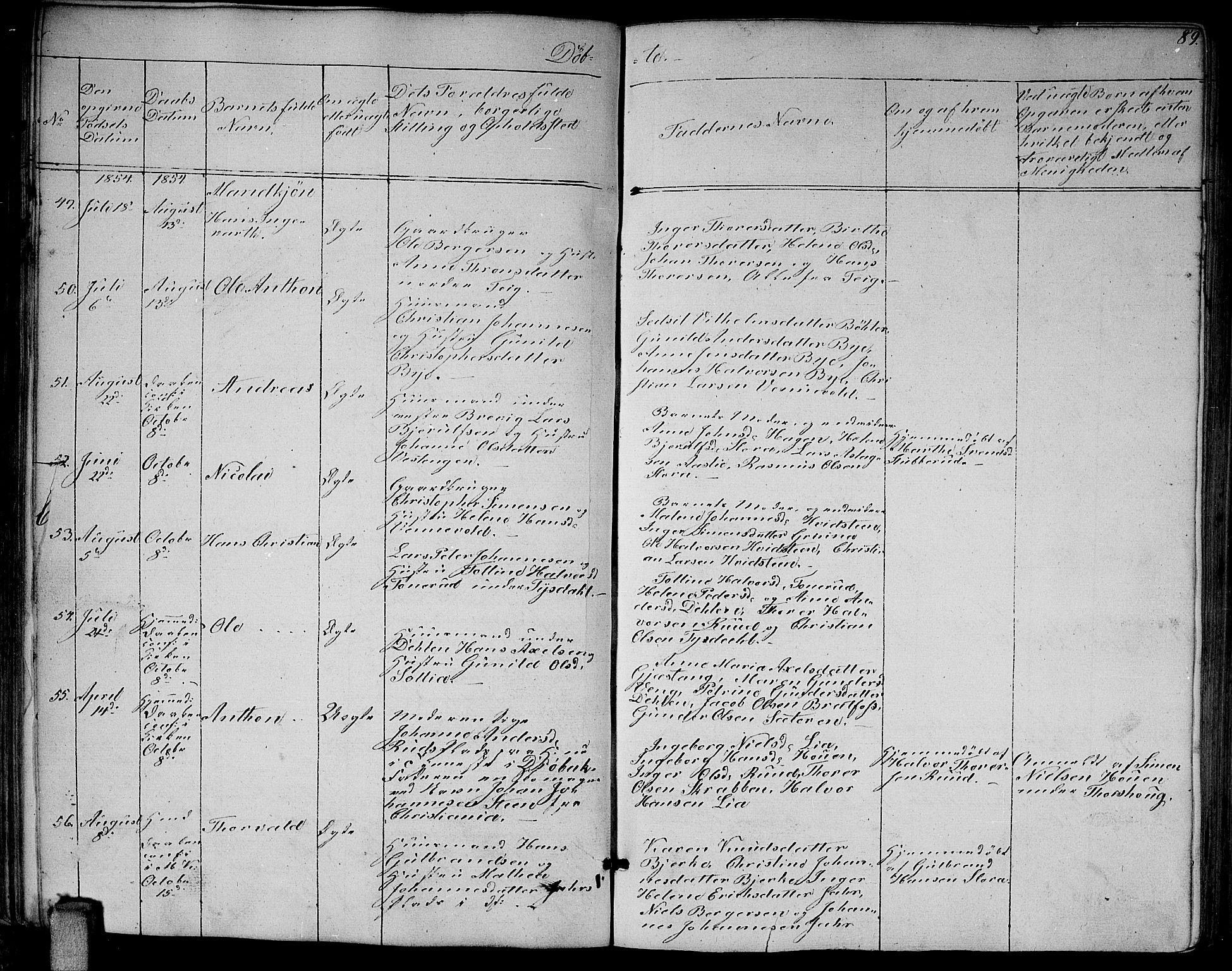 Enebakk prestekontor Kirkebøker, AV/SAO-A-10171c/G/Ga/L0004: Parish register (copy) no. I 4, 1850-1866, p. 89