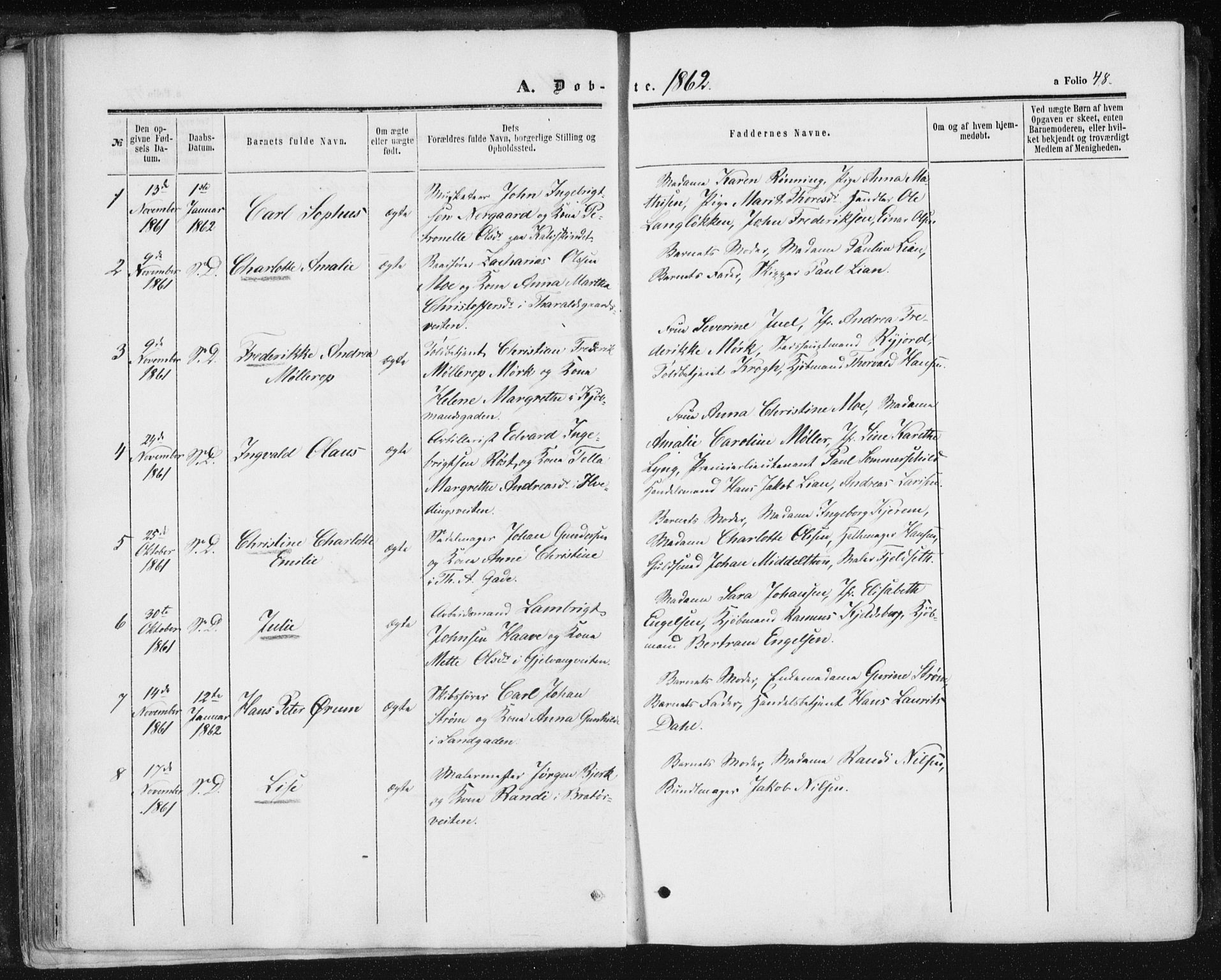 Ministerialprotokoller, klokkerbøker og fødselsregistre - Sør-Trøndelag, SAT/A-1456/602/L0115: Parish register (official) no. 602A13, 1860-1872, p. 48