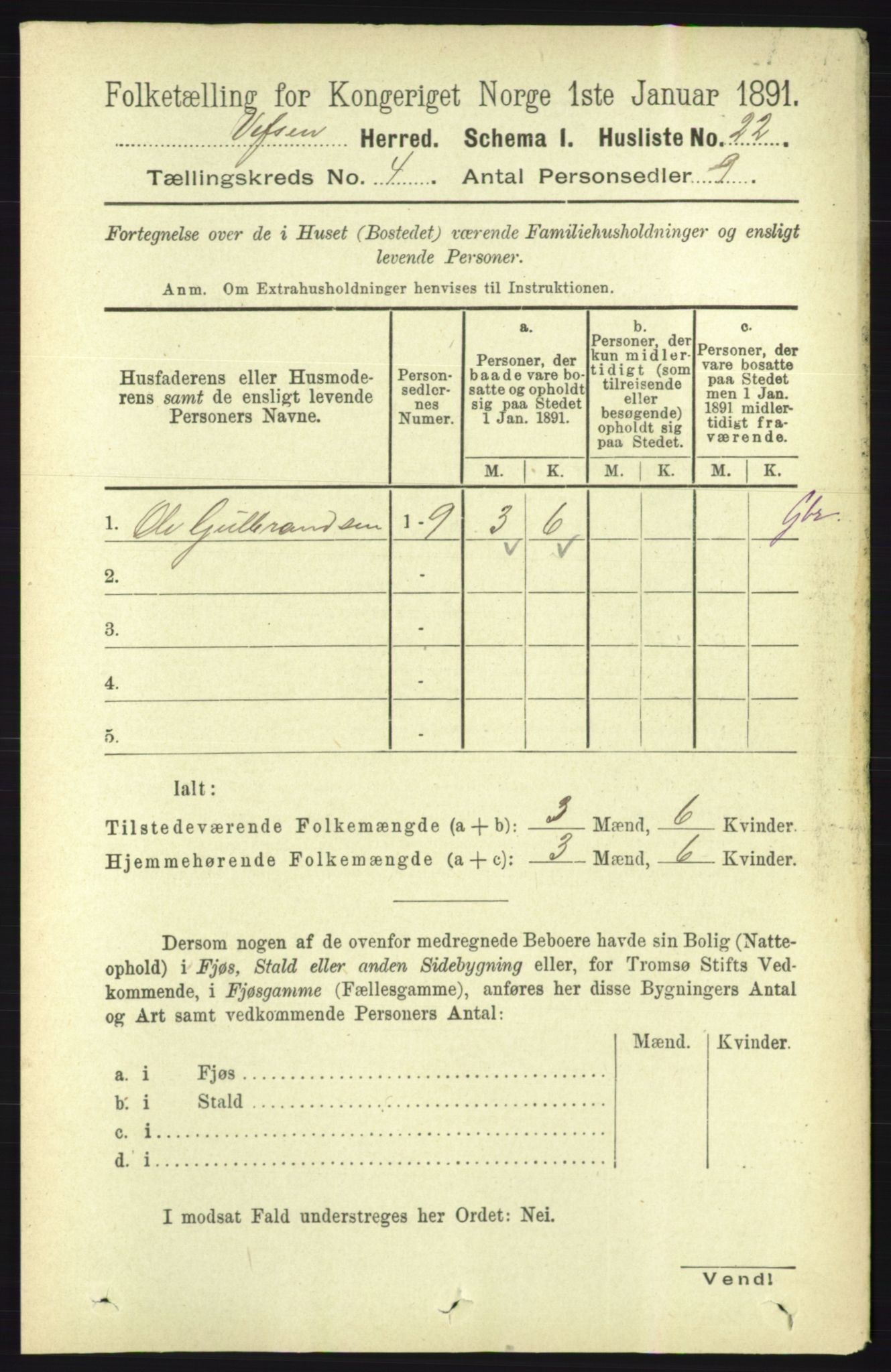 RA, 1891 census for 1824 Vefsn, 1891, p. 1584