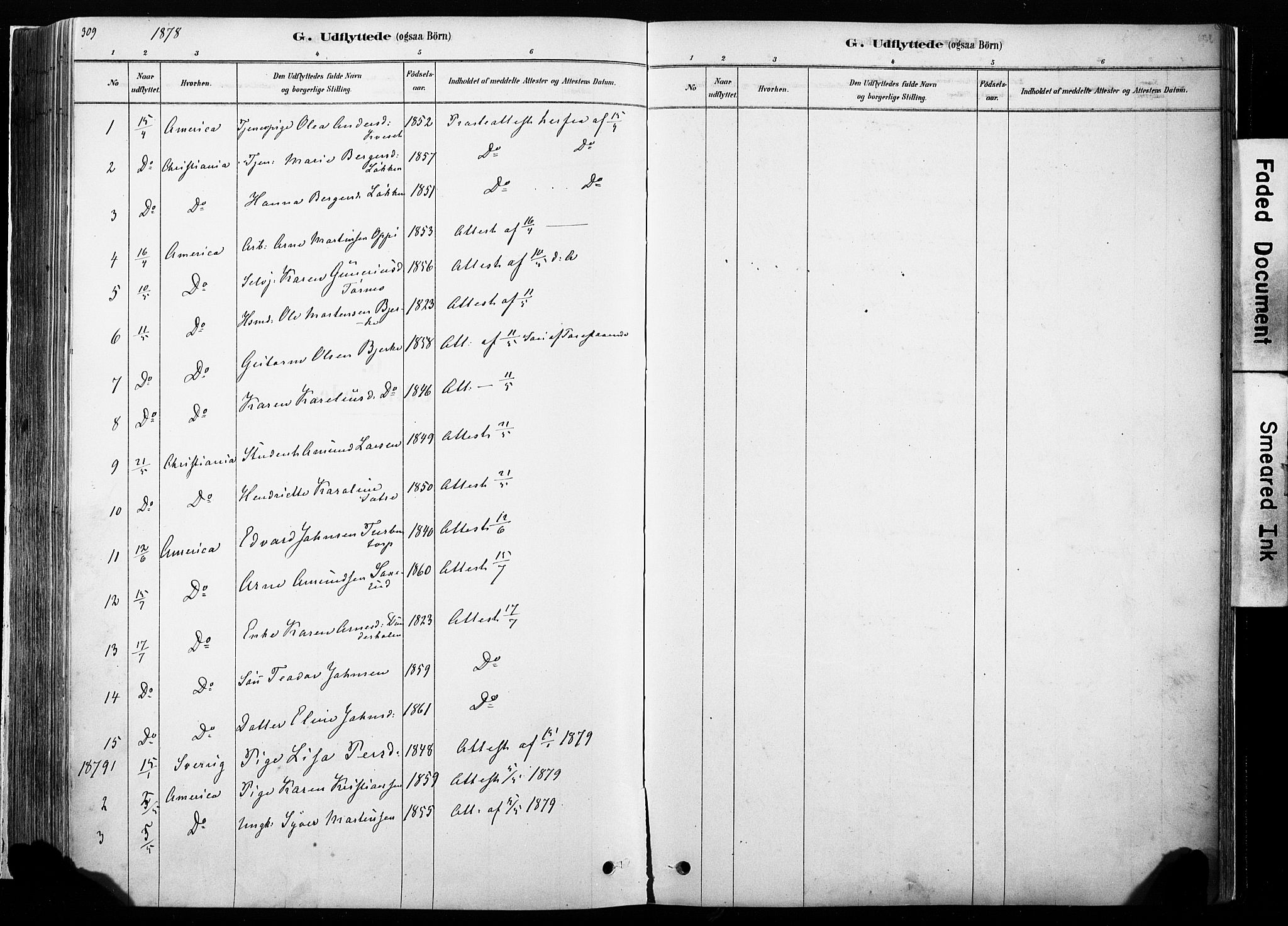 Hof prestekontor, SAH/PREST-038/H/Ha/Haa/L0010: Parish register (official) no. 10, 1878-1909, p. 309