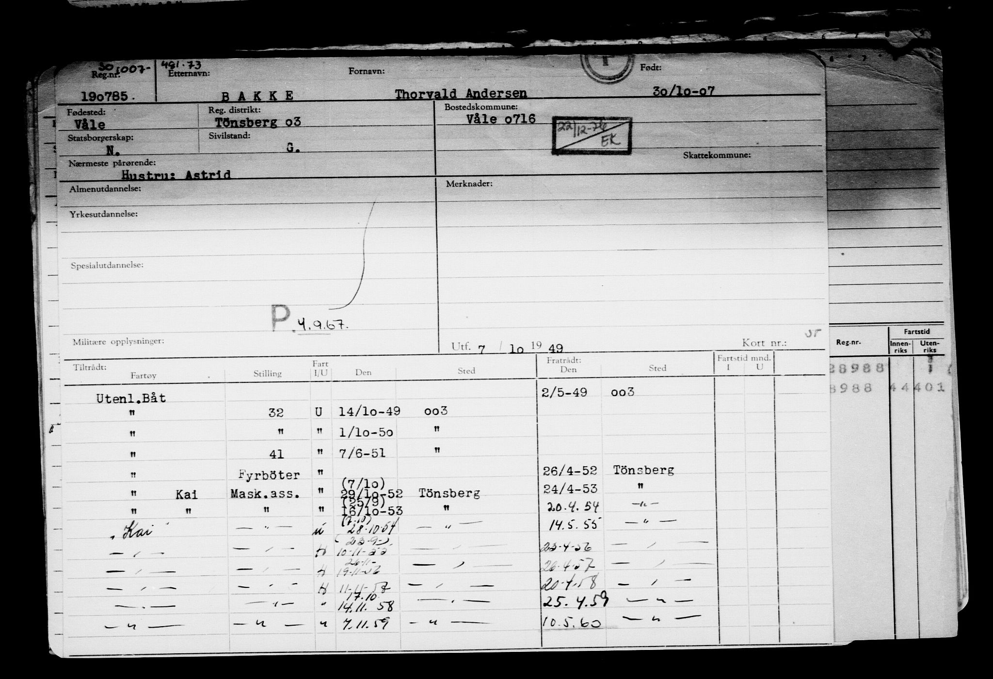 Direktoratet for sjømenn, AV/RA-S-3545/G/Gb/L0073: Hovedkort, 1907, p. 822