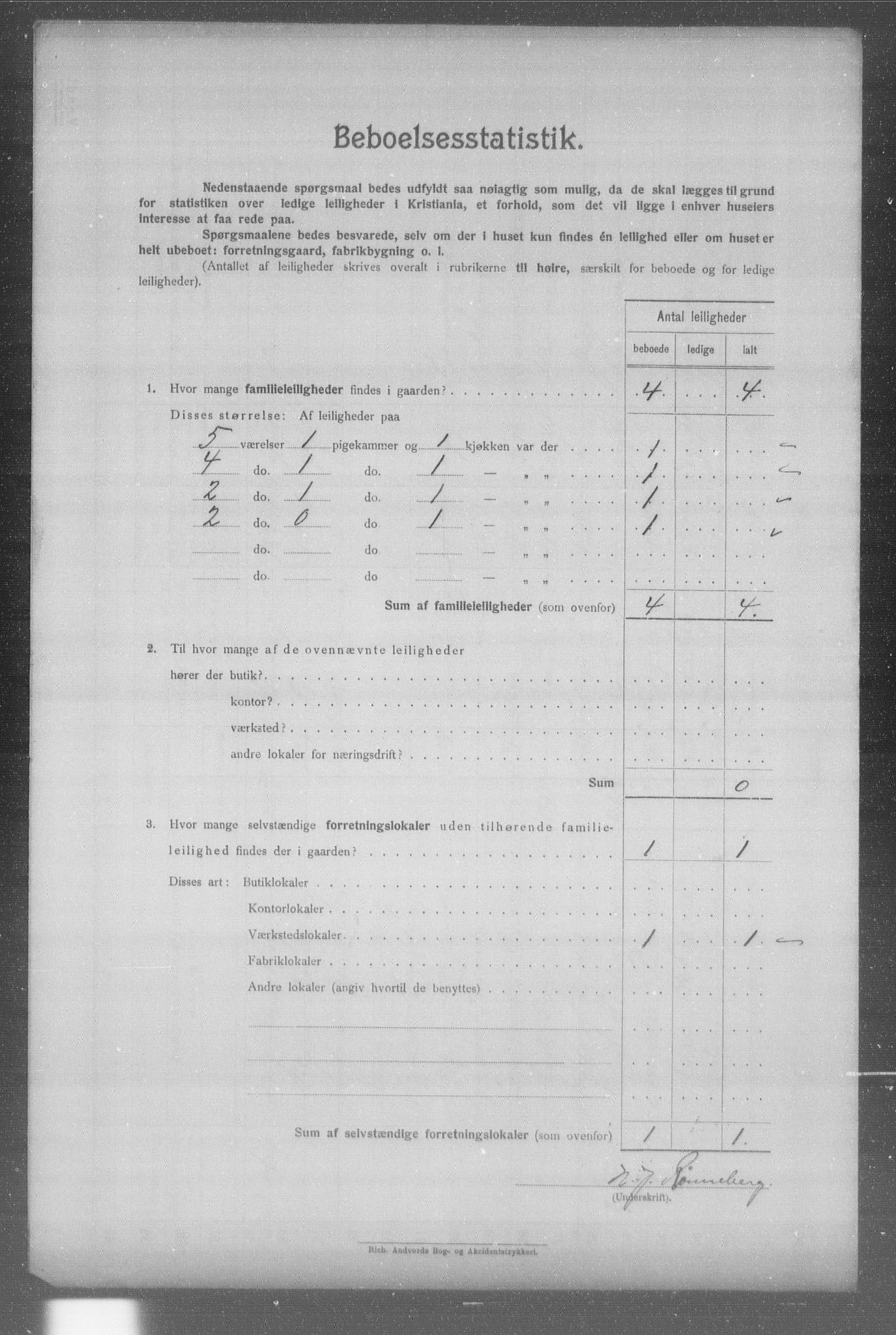 OBA, Municipal Census 1904 for Kristiania, 1904, p. 3794