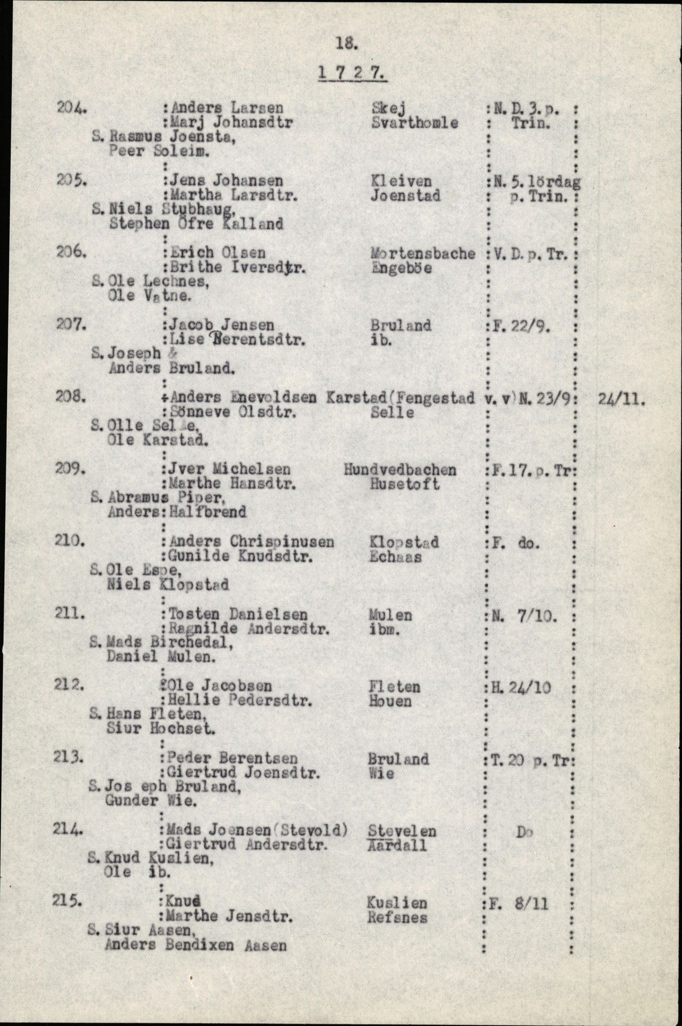 Samling av fulltekstavskrifter, SAB/FULLTEKST/B/14/0006: Førde sokneprestembete, ministerialbok nr. A 1, 1720-1727, p. 19