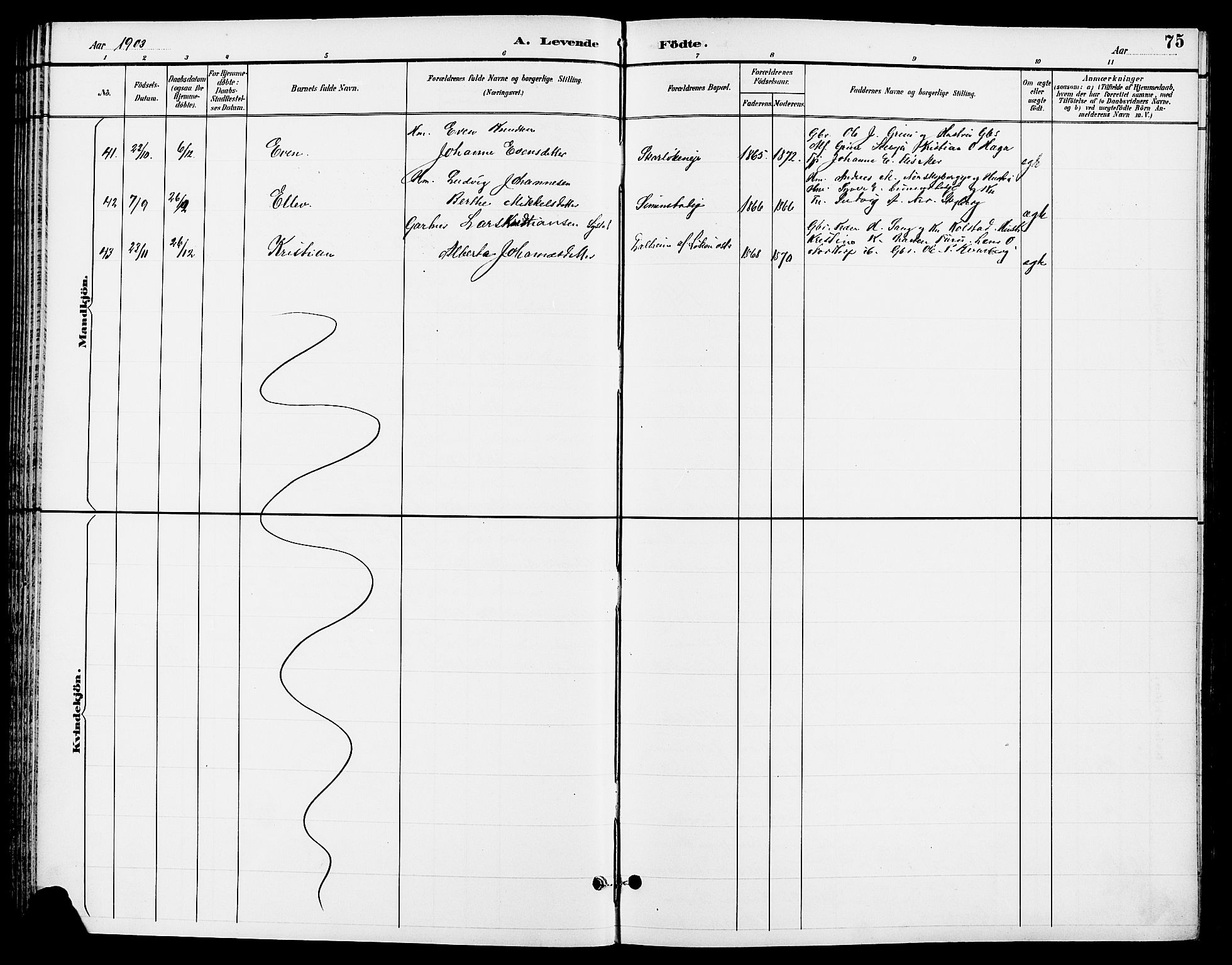 Ringsaker prestekontor, AV/SAH-PREST-014/L/La/L0014: Parish register (copy) no. 14, 1891-1904, p. 75