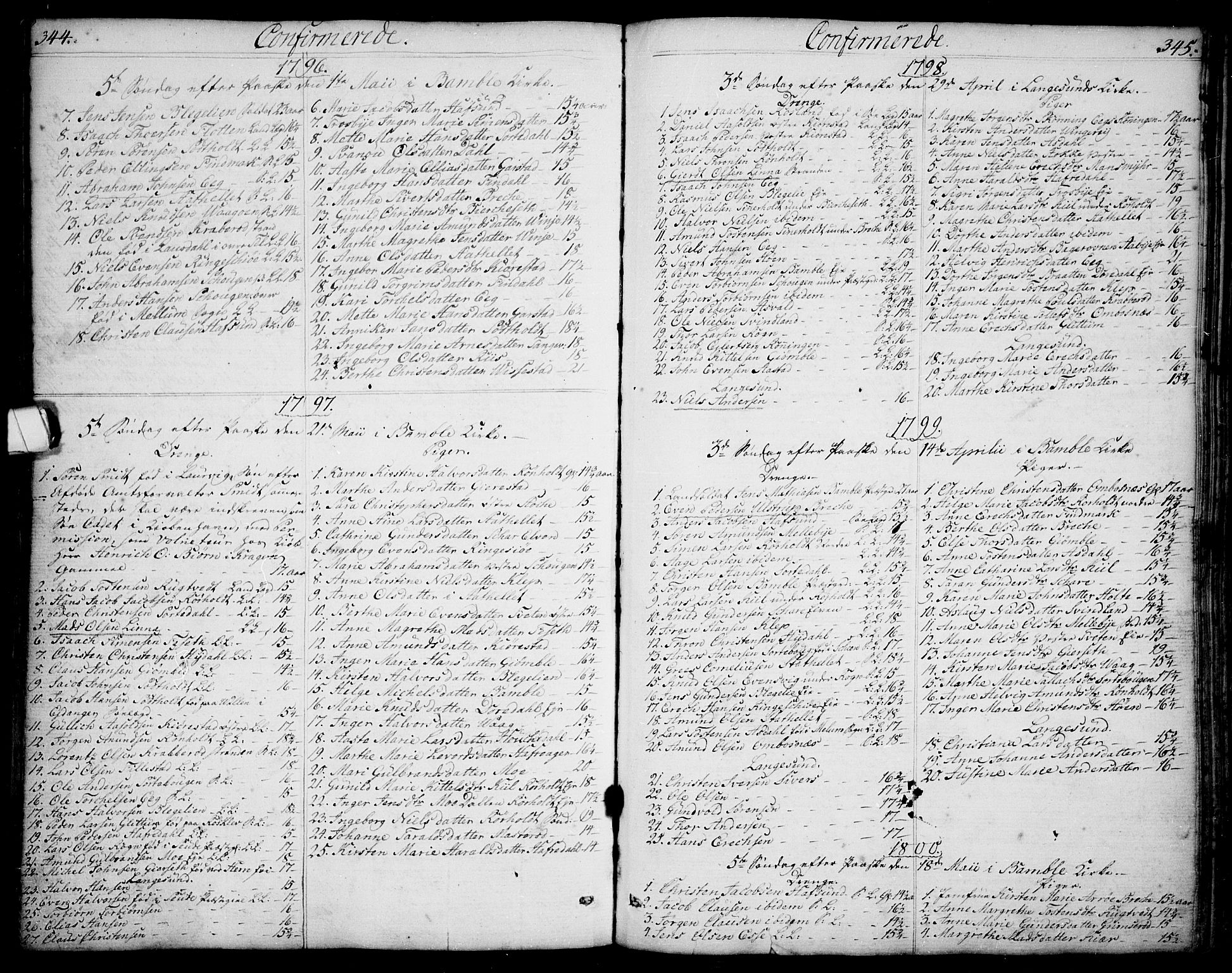 Bamble kirkebøker, SAKO/A-253/F/Fa/L0002: Parish register (official) no. I 2, 1775-1814, p. 344-345
