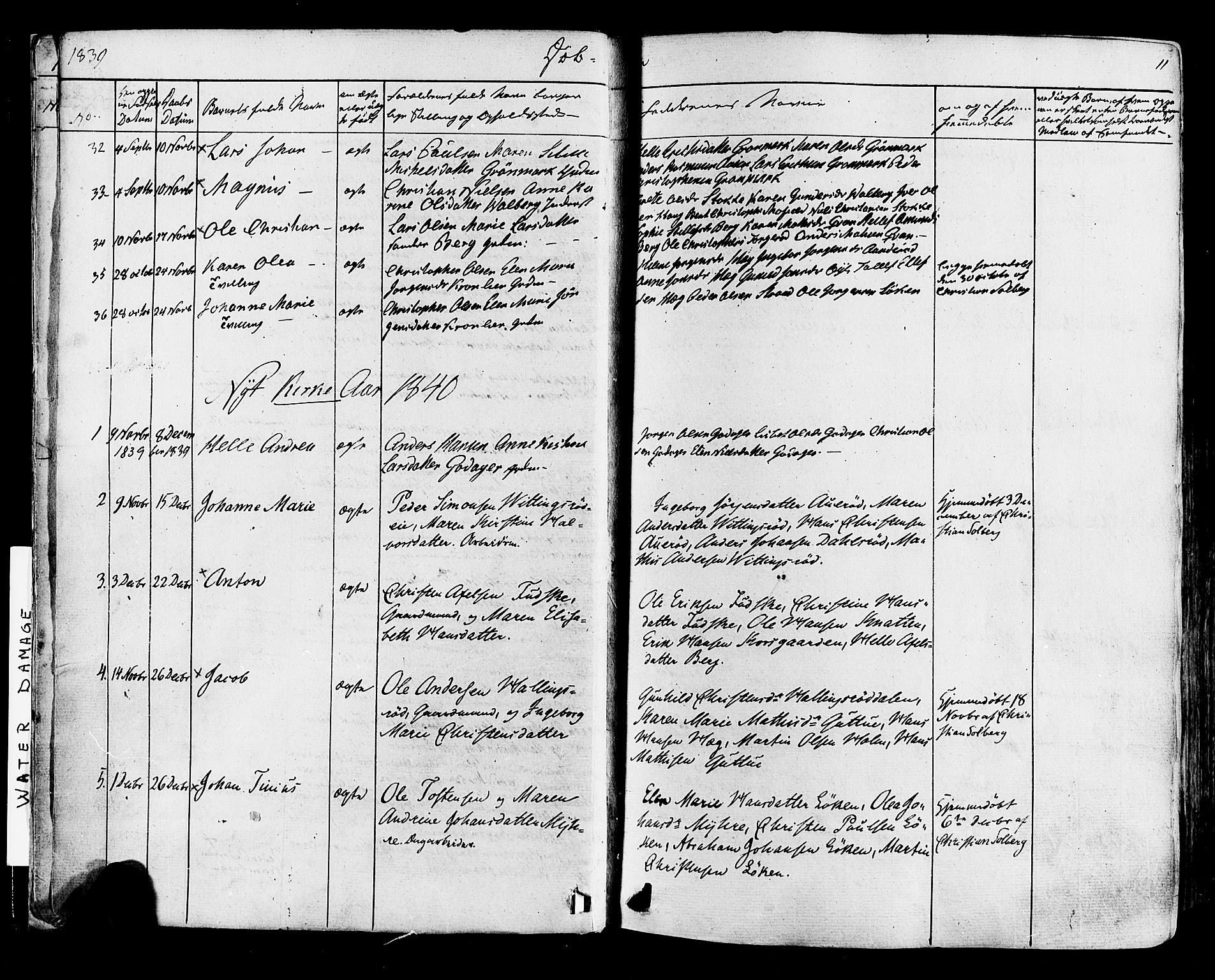 Botne kirkebøker, SAKO/A-340/F/Fa/L0006: Parish register (official) no. I 6, 1836-1877, p. 11