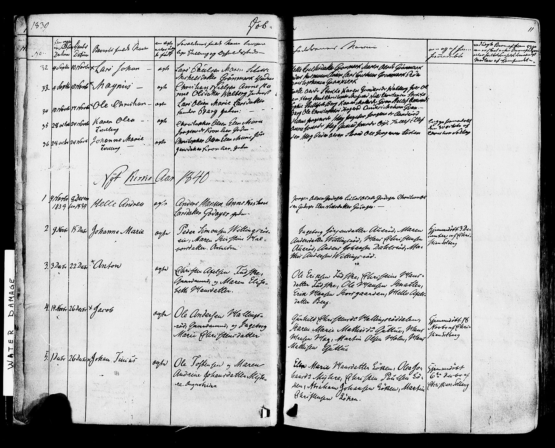 Botne kirkebøker, AV/SAKO-A-340/F/Fa/L0006: Parish register (official) no. I 6, 1836-1877, p. 11