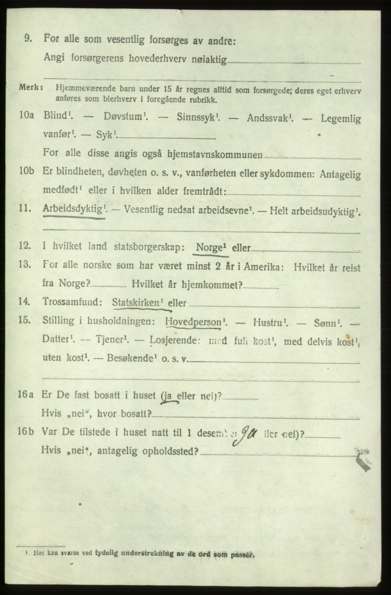 SAB, 1920 census for Fitjar, 1920, p. 2521