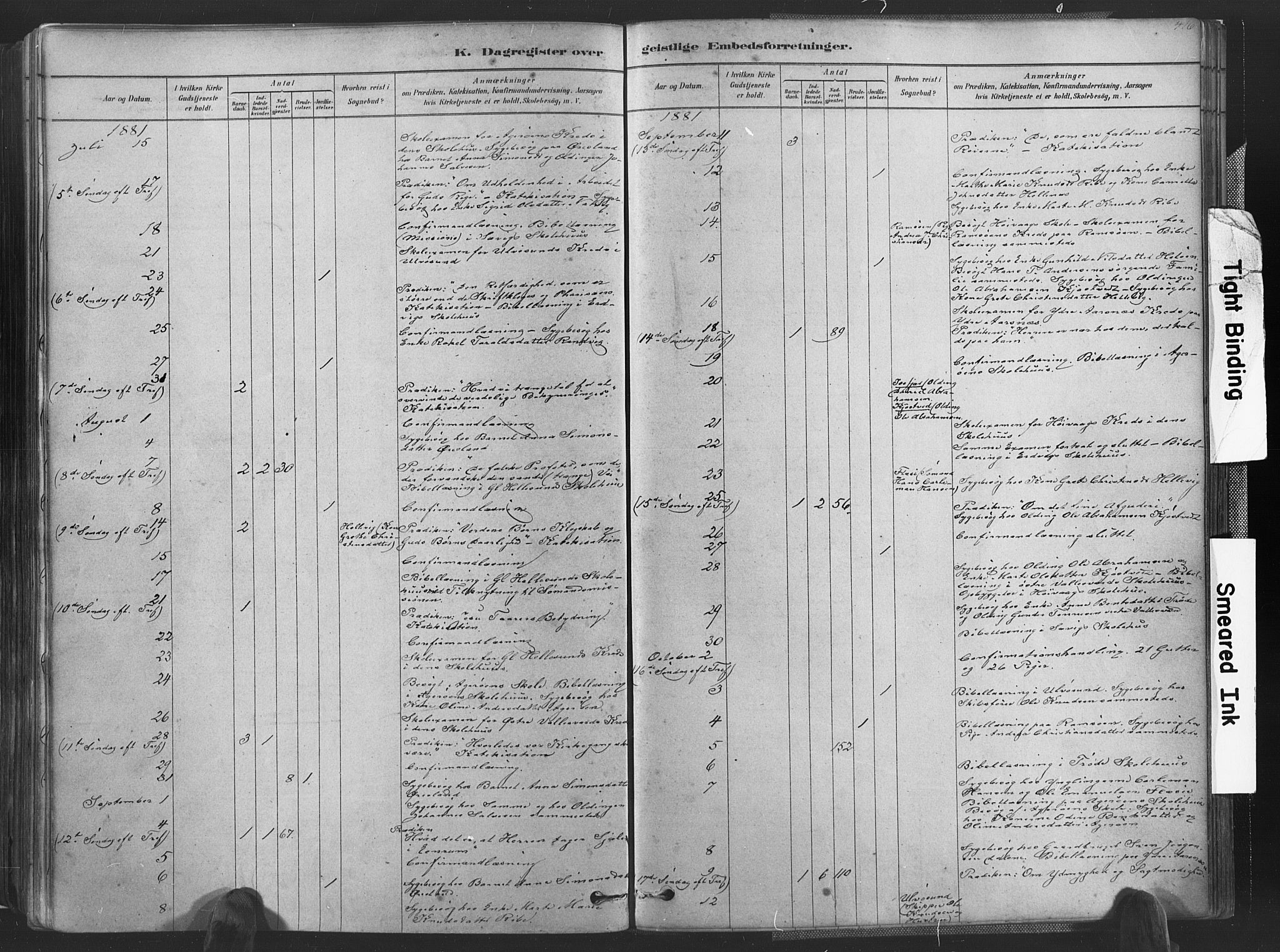 Høvåg sokneprestkontor, SAK/1111-0025/F/Fa/L0005: Parish register (official) no. A 5, 1878-1893, p. 416