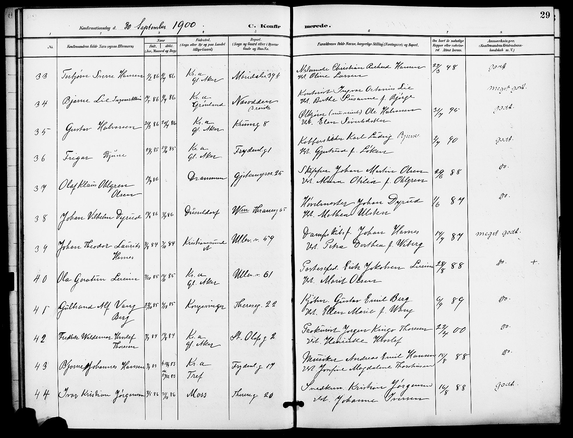 Gamle Aker prestekontor Kirkebøker, SAO/A-10617a/F/L0012: Parish register (official) no. 12, 1898-1910, p. 29