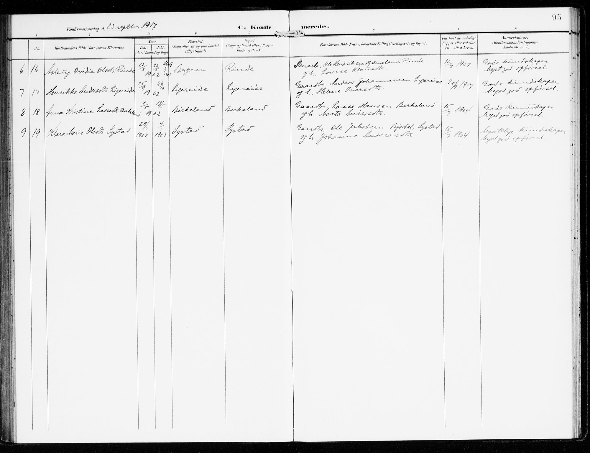 Hyllestad sokneprestembete, AV/SAB-A-80401: Parish register (official) no. B 2, 1903-1917, p. 95