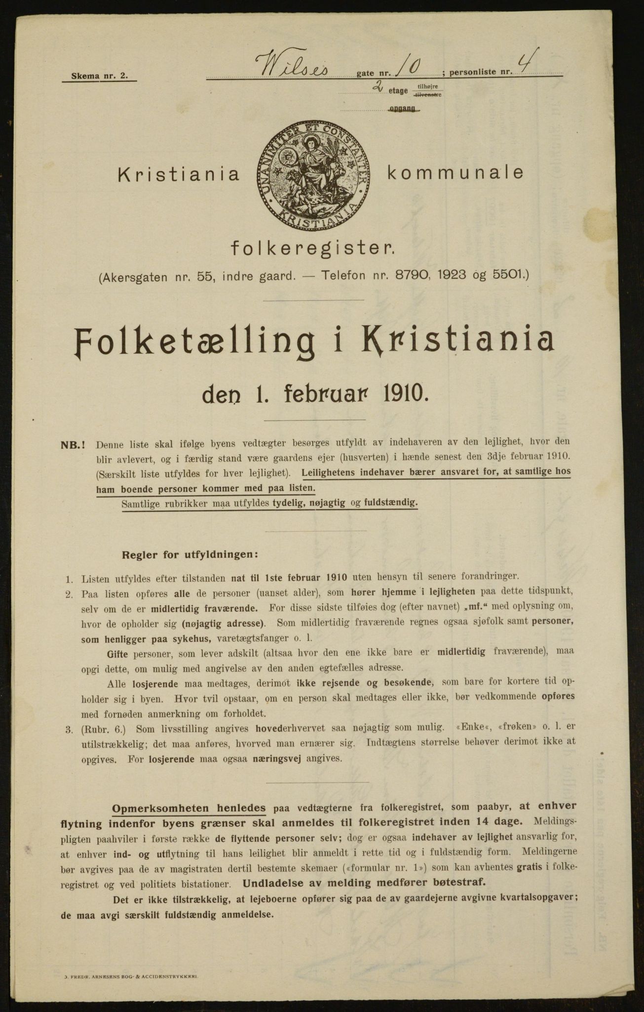 OBA, Municipal Census 1910 for Kristiania, 1910, p. 121805