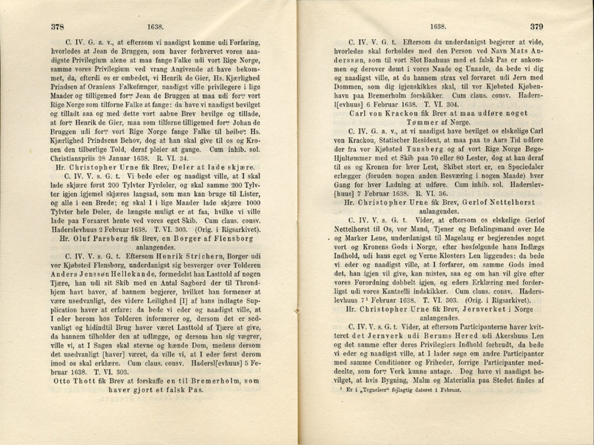 Publikasjoner utgitt av Det Norske Historiske Kildeskriftfond, PUBL/-/-/-: Norske Rigs-Registranter, bind 7, 1635-1640, p. 378-379