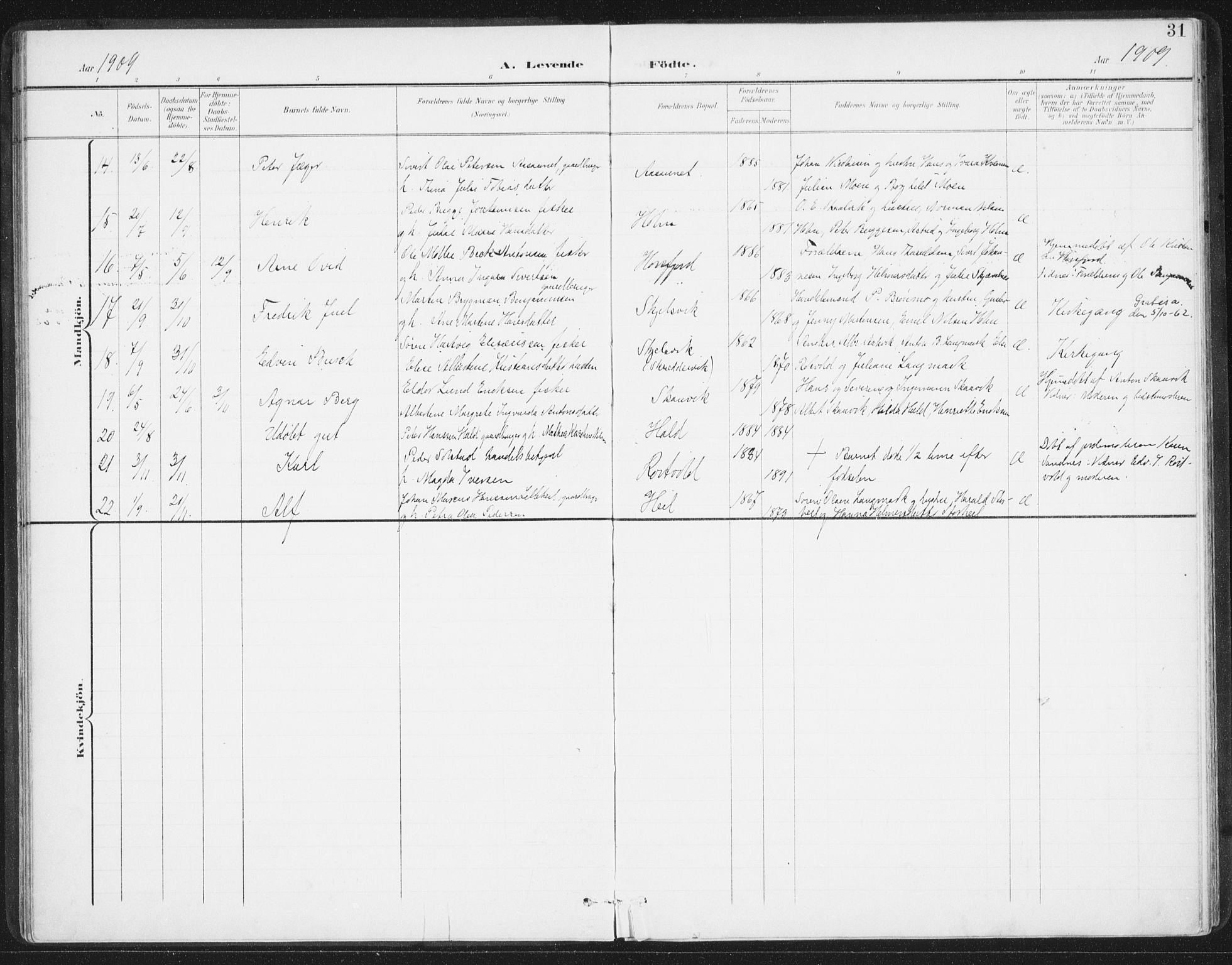 Ministerialprotokoller, klokkerbøker og fødselsregistre - Nordland, AV/SAT-A-1459/811/L0167: Parish register (official) no. 811A04, 1899-1913, p. 31