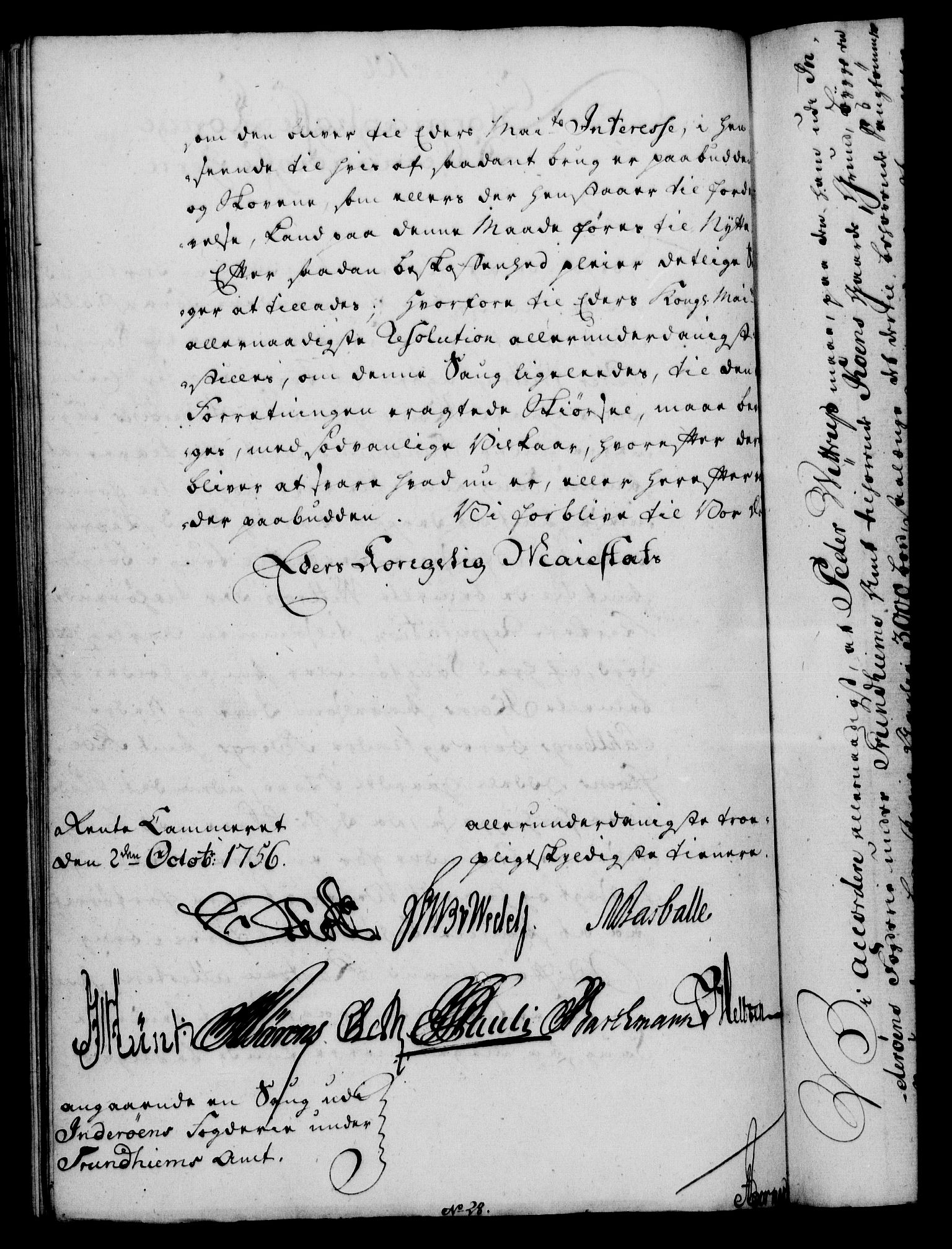 Rentekammeret, Kammerkanselliet, RA/EA-3111/G/Gf/Gfa/L0038: Norsk relasjons- og resolusjonsprotokoll (merket RK 52.38), 1756, p. 539