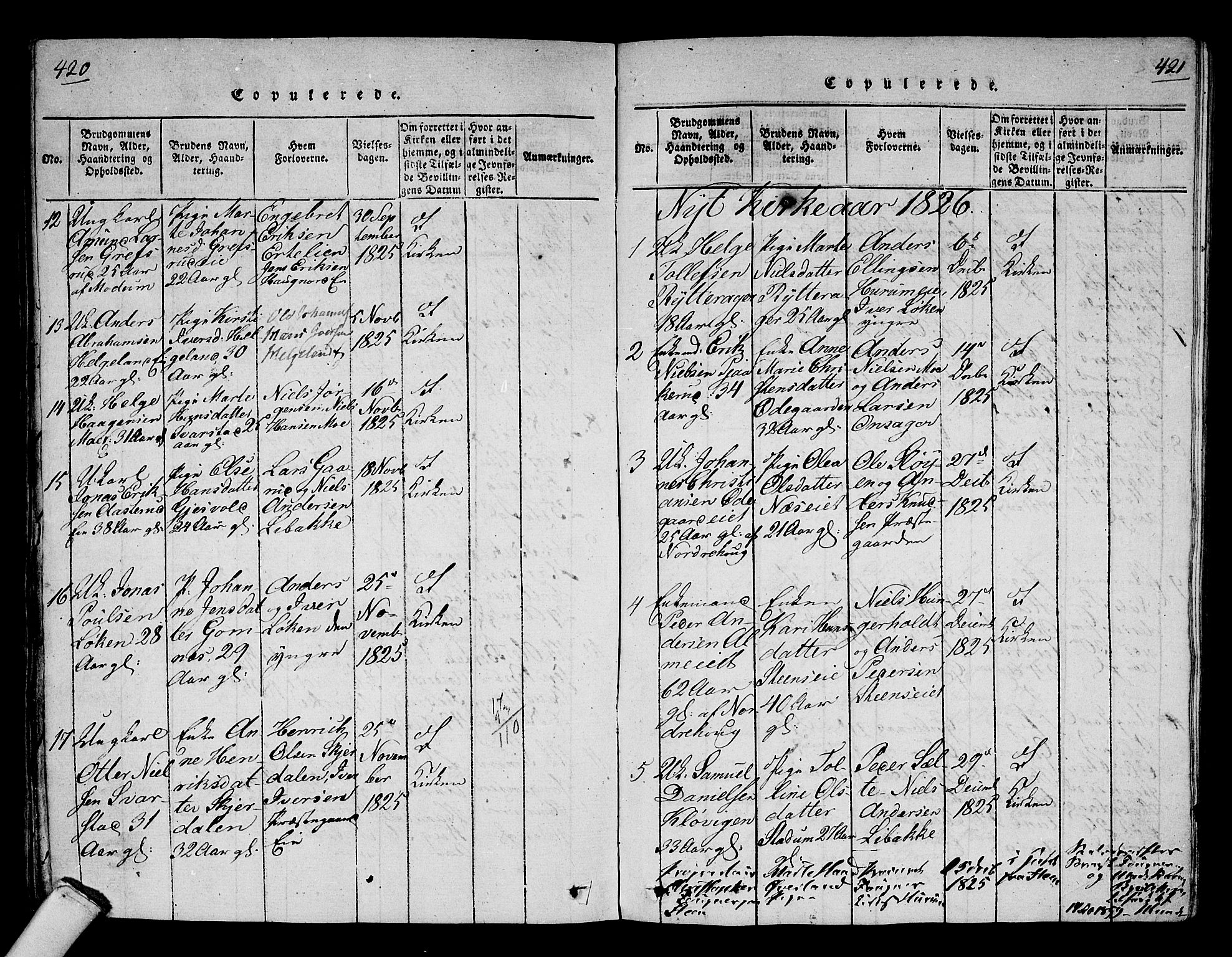 Hole kirkebøker, SAKO/A-228/F/Fa/L0004: Parish register (official) no. I 4, 1814-1833, p. 420-421