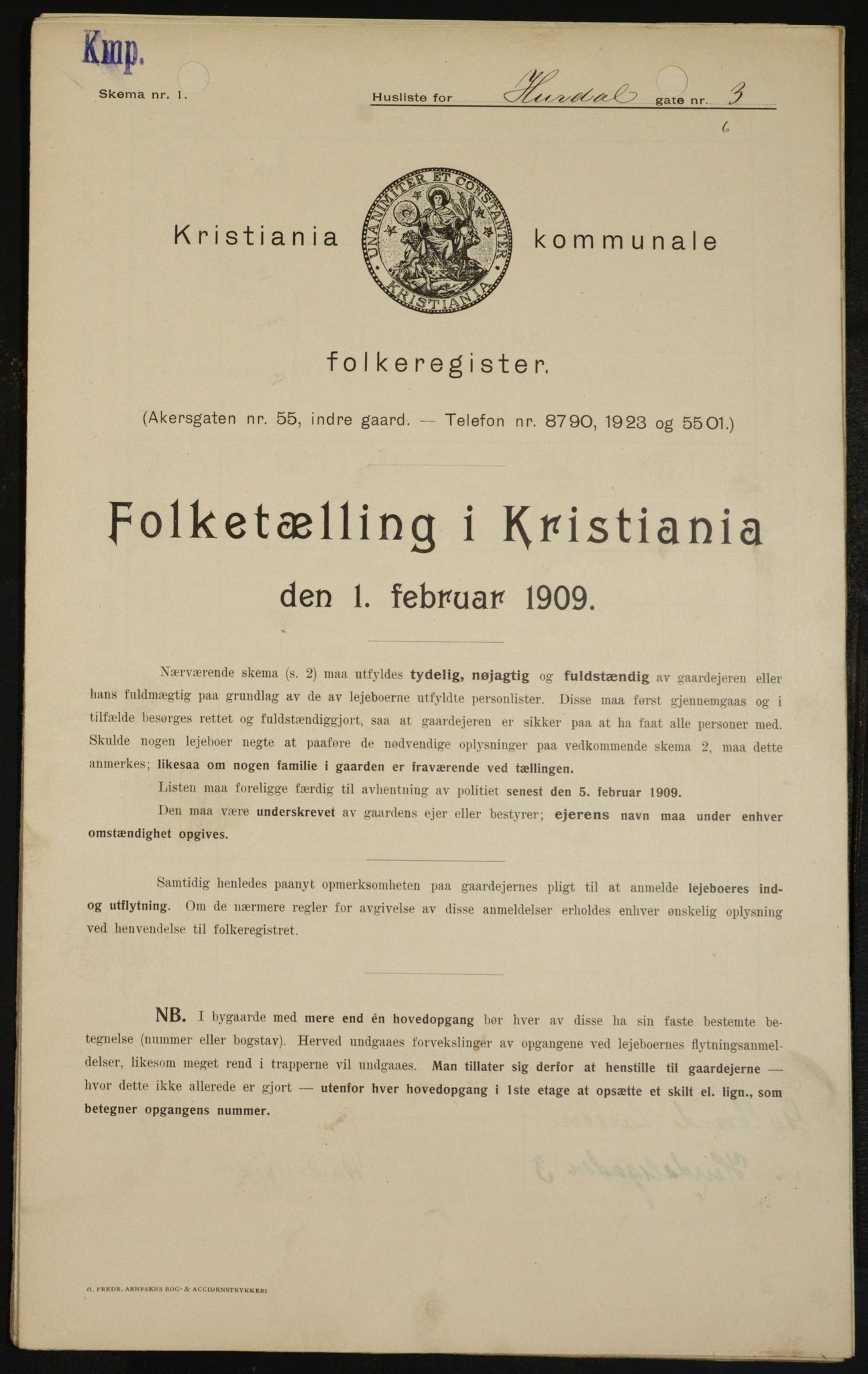 OBA, Municipal Census 1909 for Kristiania, 1909, p. 38375