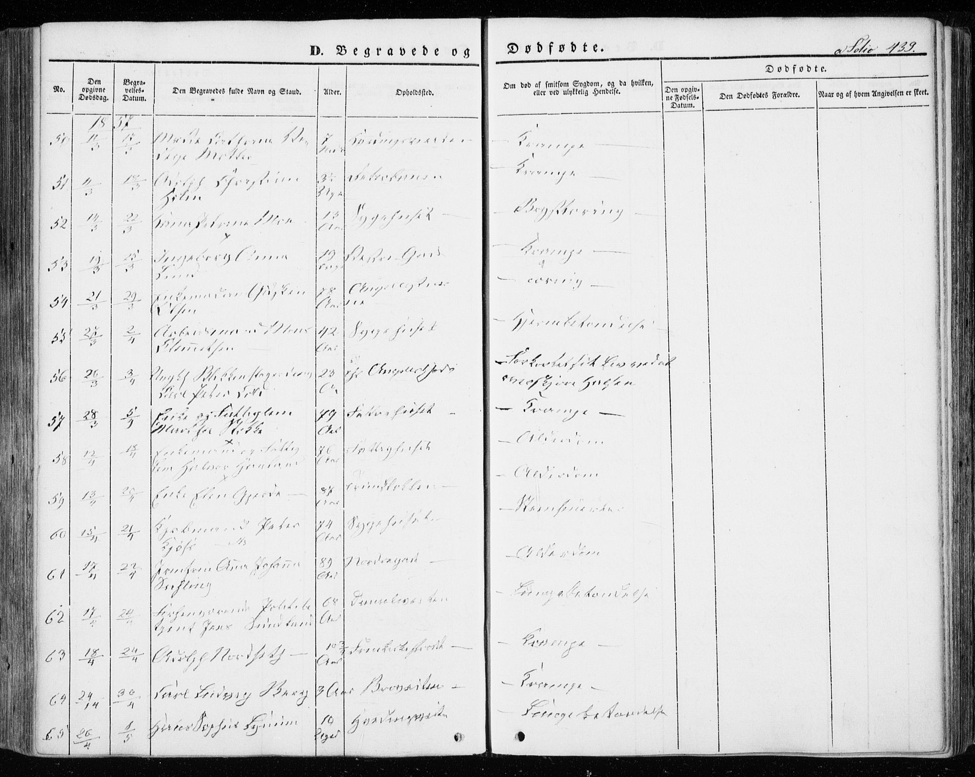 Ministerialprotokoller, klokkerbøker og fødselsregistre - Sør-Trøndelag, SAT/A-1456/601/L0051: Parish register (official) no. 601A19, 1848-1857, p. 439