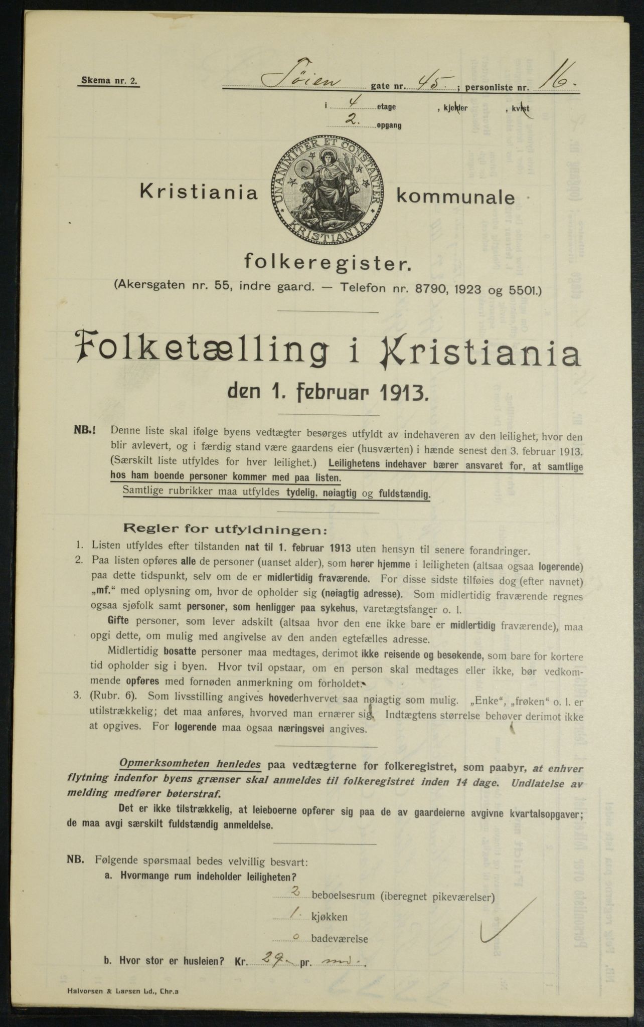 OBA, Municipal Census 1913 for Kristiania, 1913, p. 118633