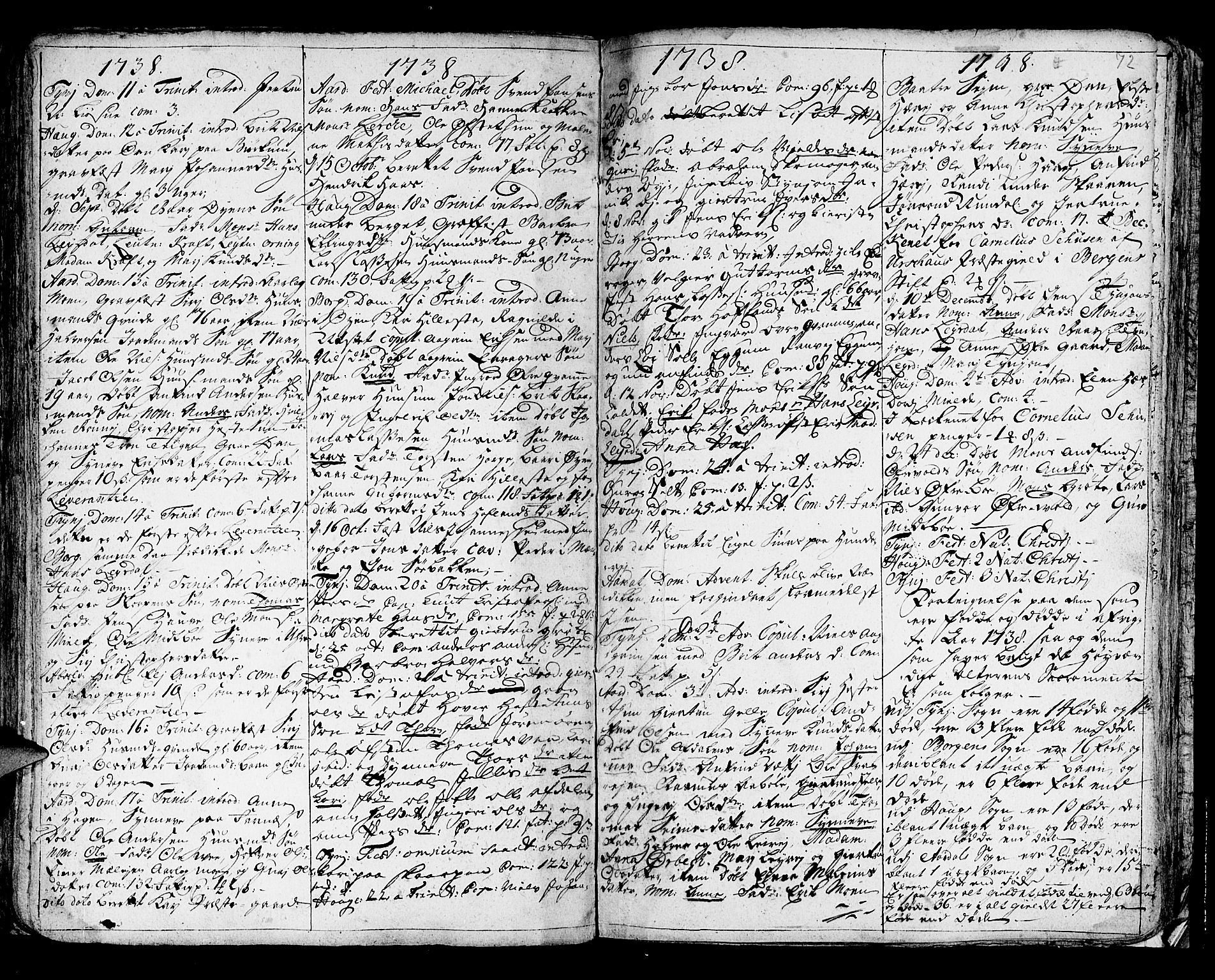 Lærdal sokneprestembete, SAB/A-81201: Parish register (official) no. A 1, 1711-1752, p. 72