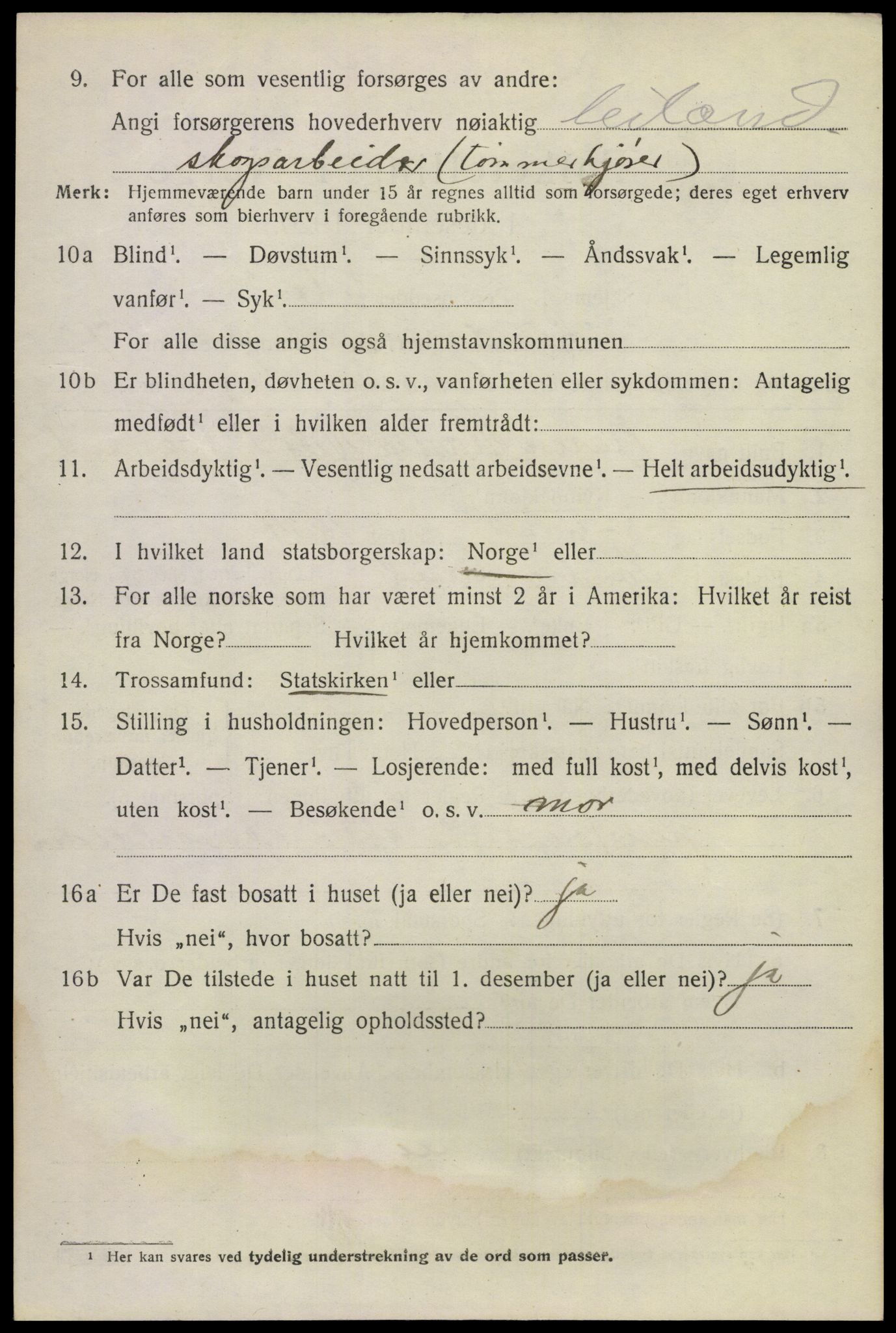 SAKO, 1920 census for Lunde, 1920, p. 5232