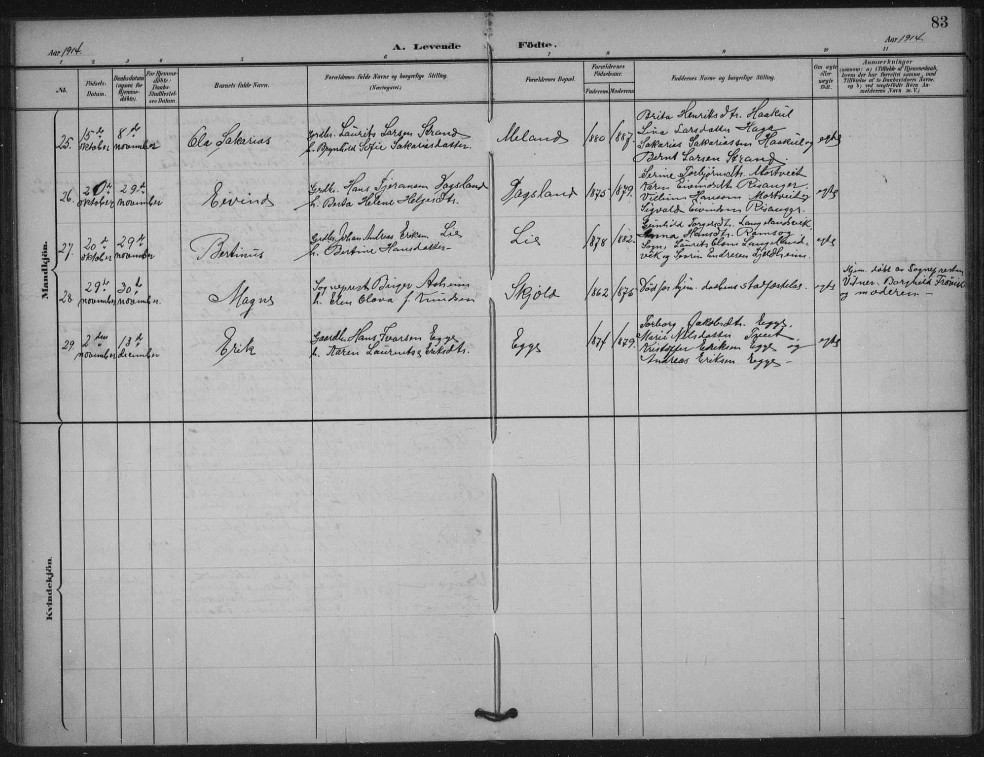 Skjold sokneprestkontor, AV/SAST-A-101847/H/Ha/Haa/L0011: Parish register (official) no. A 11, 1897-1914, p. 83