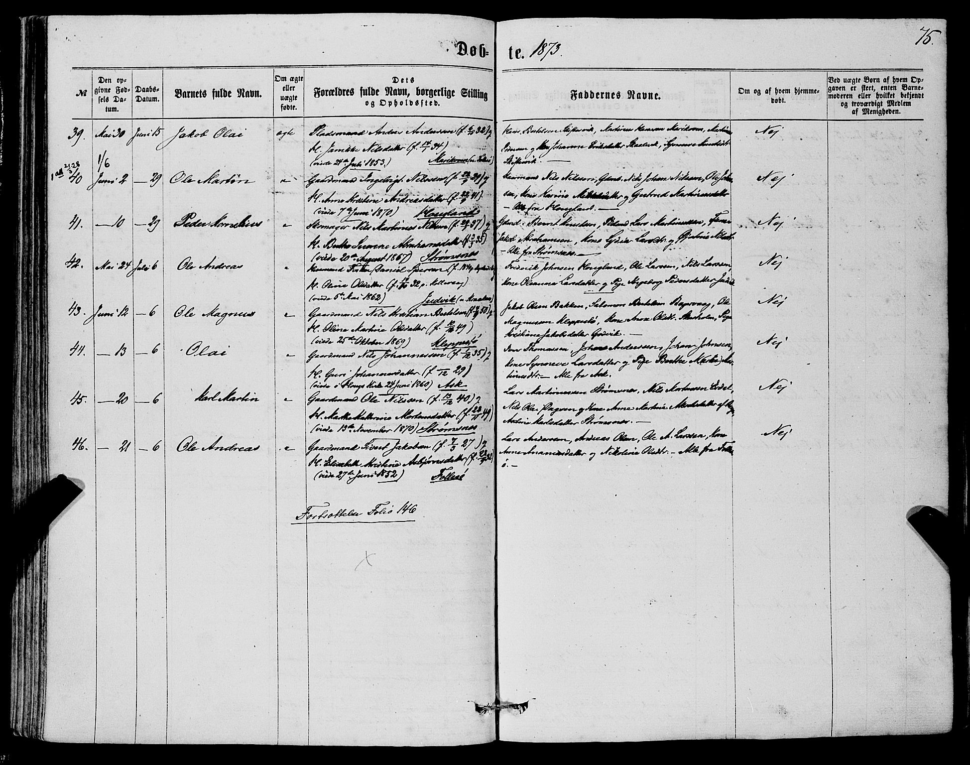 Askøy Sokneprestembete, SAB/A-74101/H/Ha/Haa/Haaa/L0009: Parish register (official) no. A 9, 1863-1877, p. 75