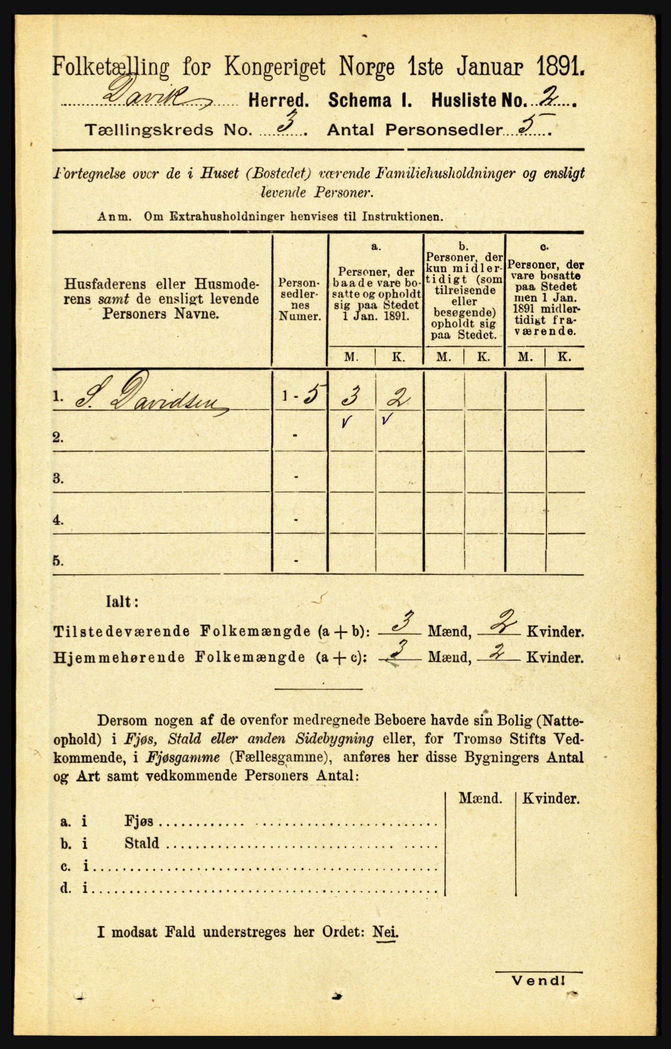 RA, 1891 census for 1442 Davik, 1891, p. 931