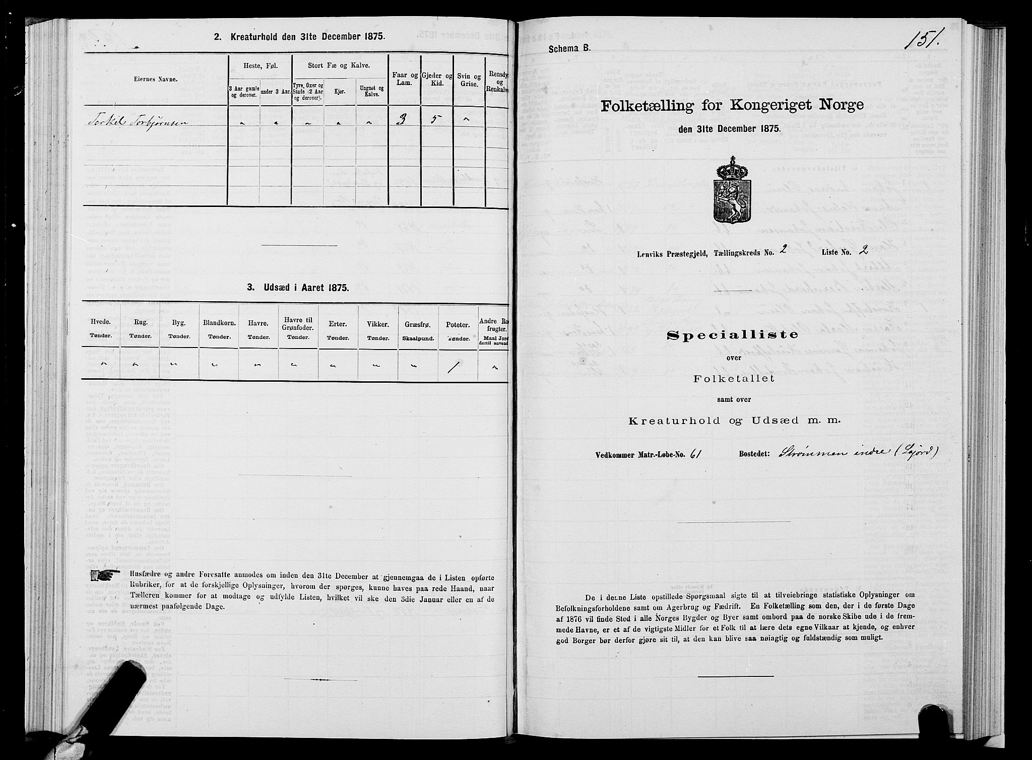 SATØ, 1875 census for 1931P Lenvik, 1875, p. 1151