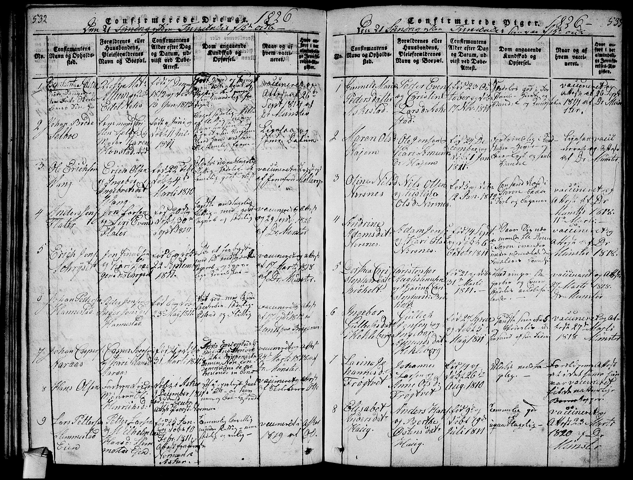 Røyken kirkebøker, AV/SAKO-A-241/F/Fa/L0004: Parish register (official) no. 4, 1814-1832, p. 532-533