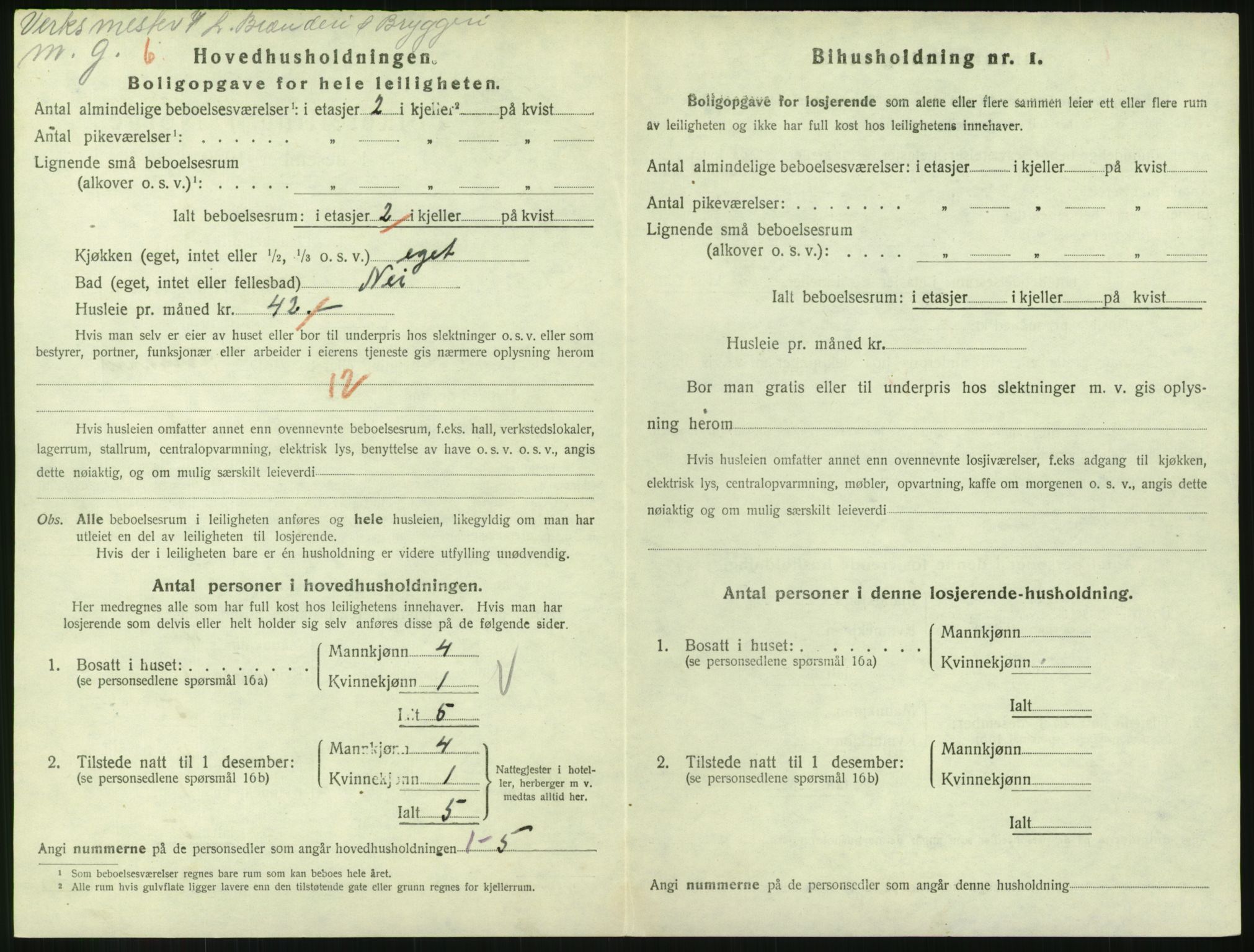 SAH, 1920 census for Lillehammer, 1920, p. 2227