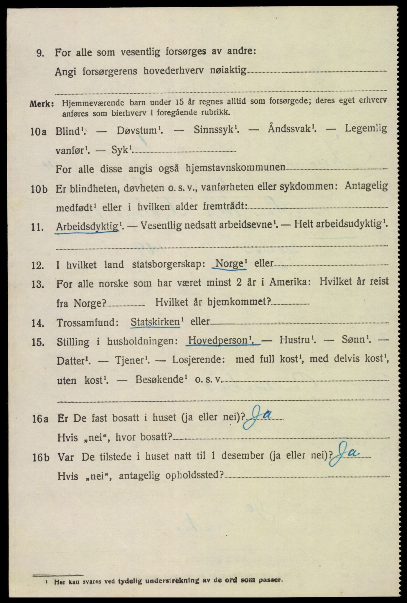 SAK, 1920 census for Iveland, 1920, p. 1308