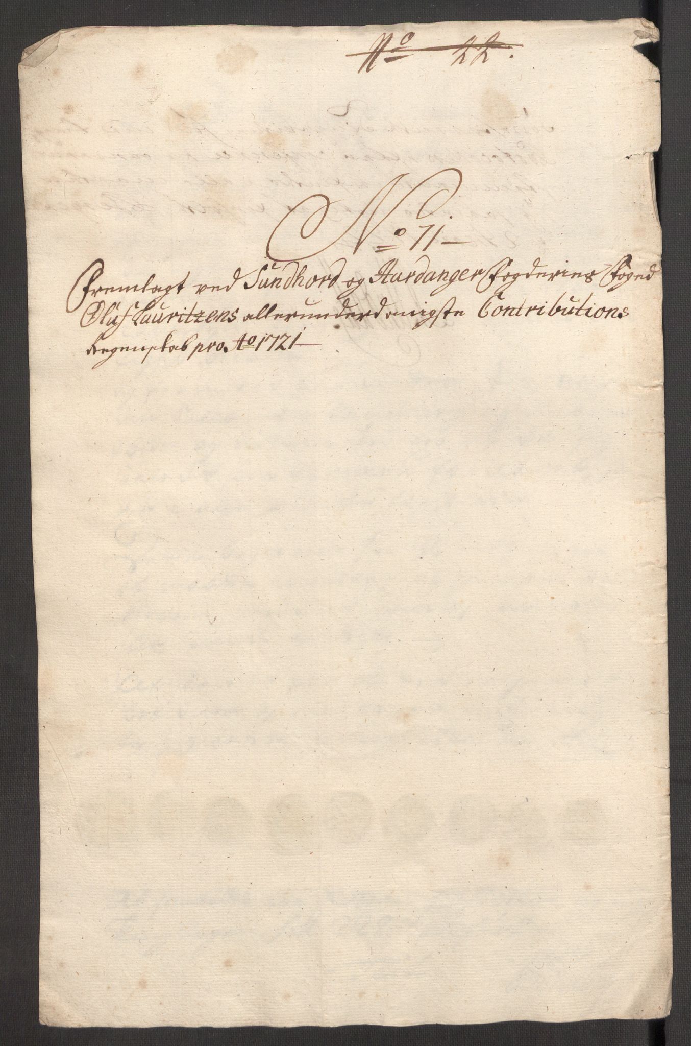 Rentekammeret inntil 1814, Reviderte regnskaper, Fogderegnskap, RA/EA-4092/R48/L3000: Fogderegnskap Sunnhordland og Hardanger, 1721, p. 408