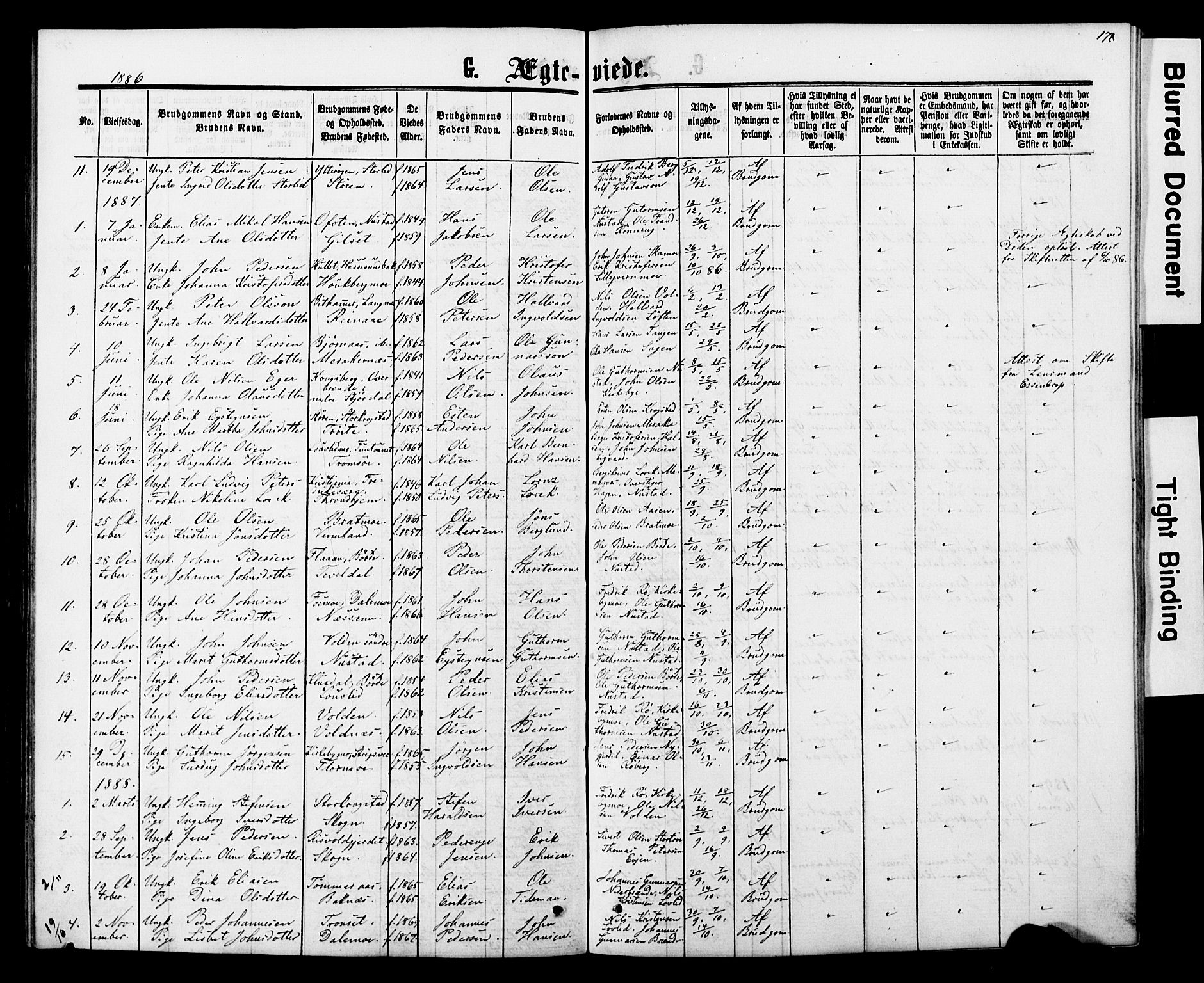 Ministerialprotokoller, klokkerbøker og fødselsregistre - Nord-Trøndelag, SAT/A-1458/706/L0049: Parish register (copy) no. 706C01, 1864-1895, p. 178