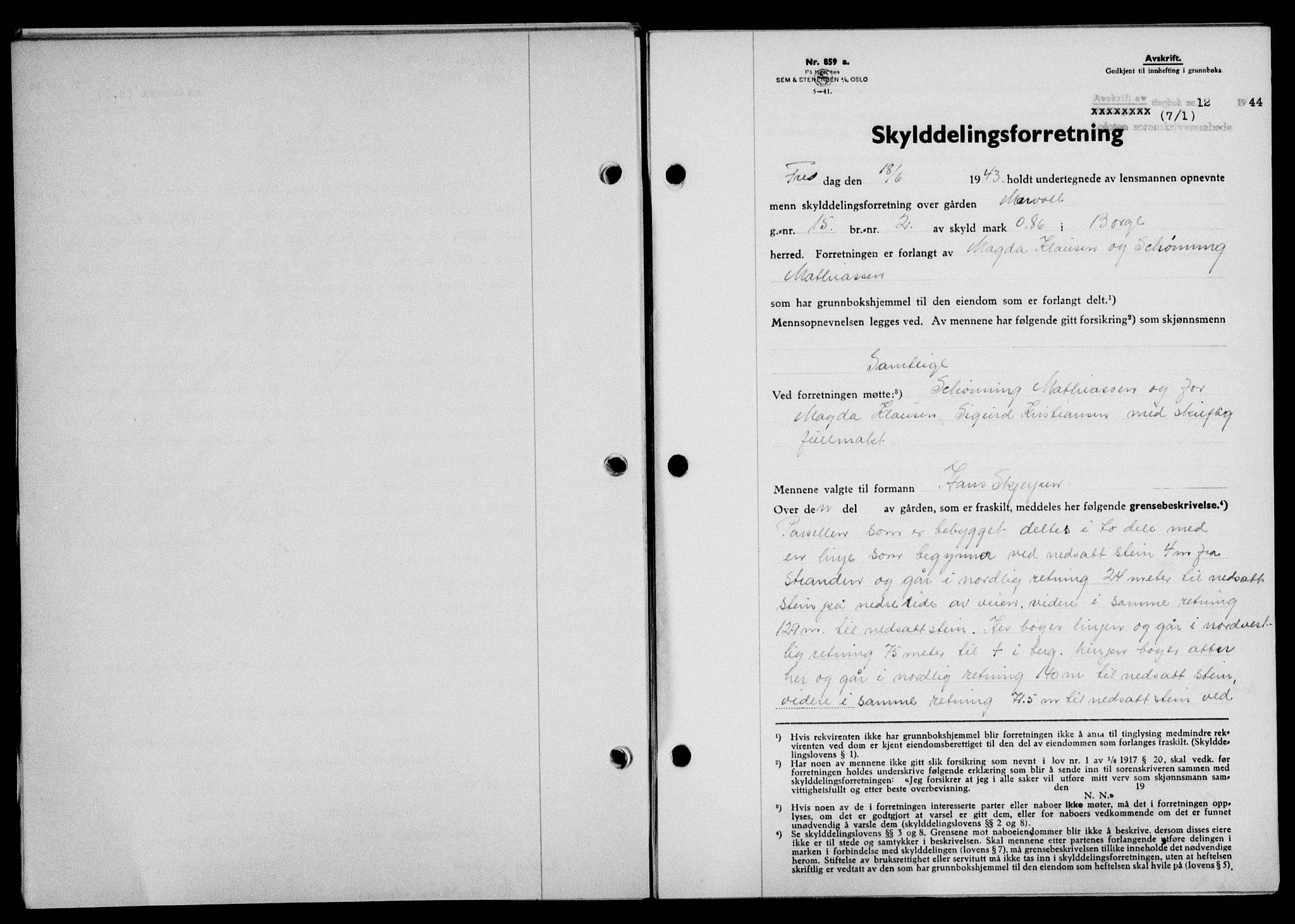 Lofoten sorenskriveri, SAT/A-0017/1/2/2C/L0012a: Mortgage book no. 12a, 1943-1944, Diary no: : 12/1944