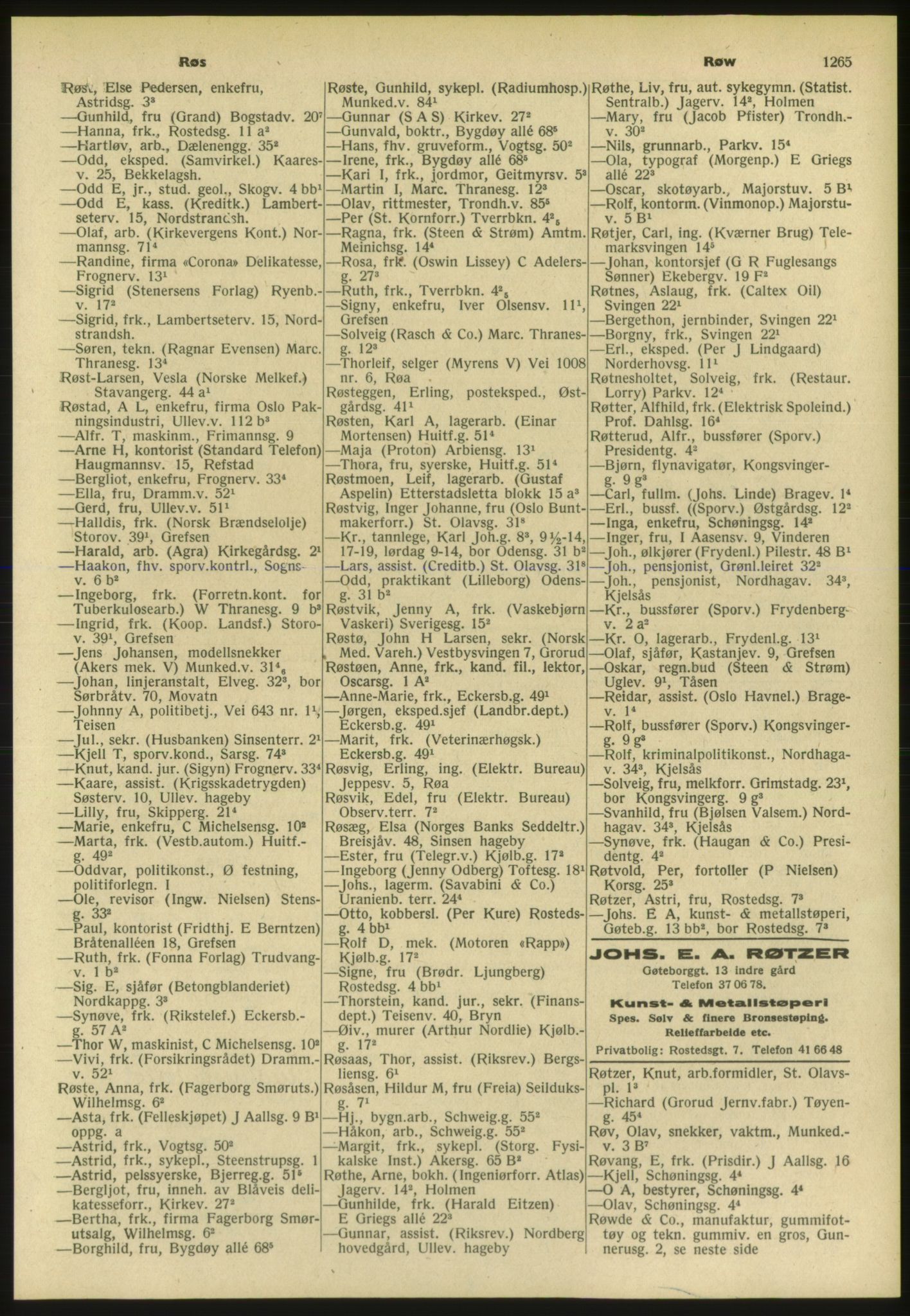 Kristiania/Oslo adressebok, PUBL/-, 1952, p. 1265
