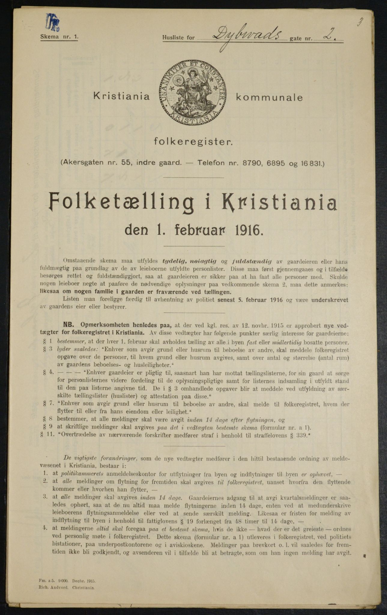 OBA, Municipal Census 1916 for Kristiania, 1916, p. 17534