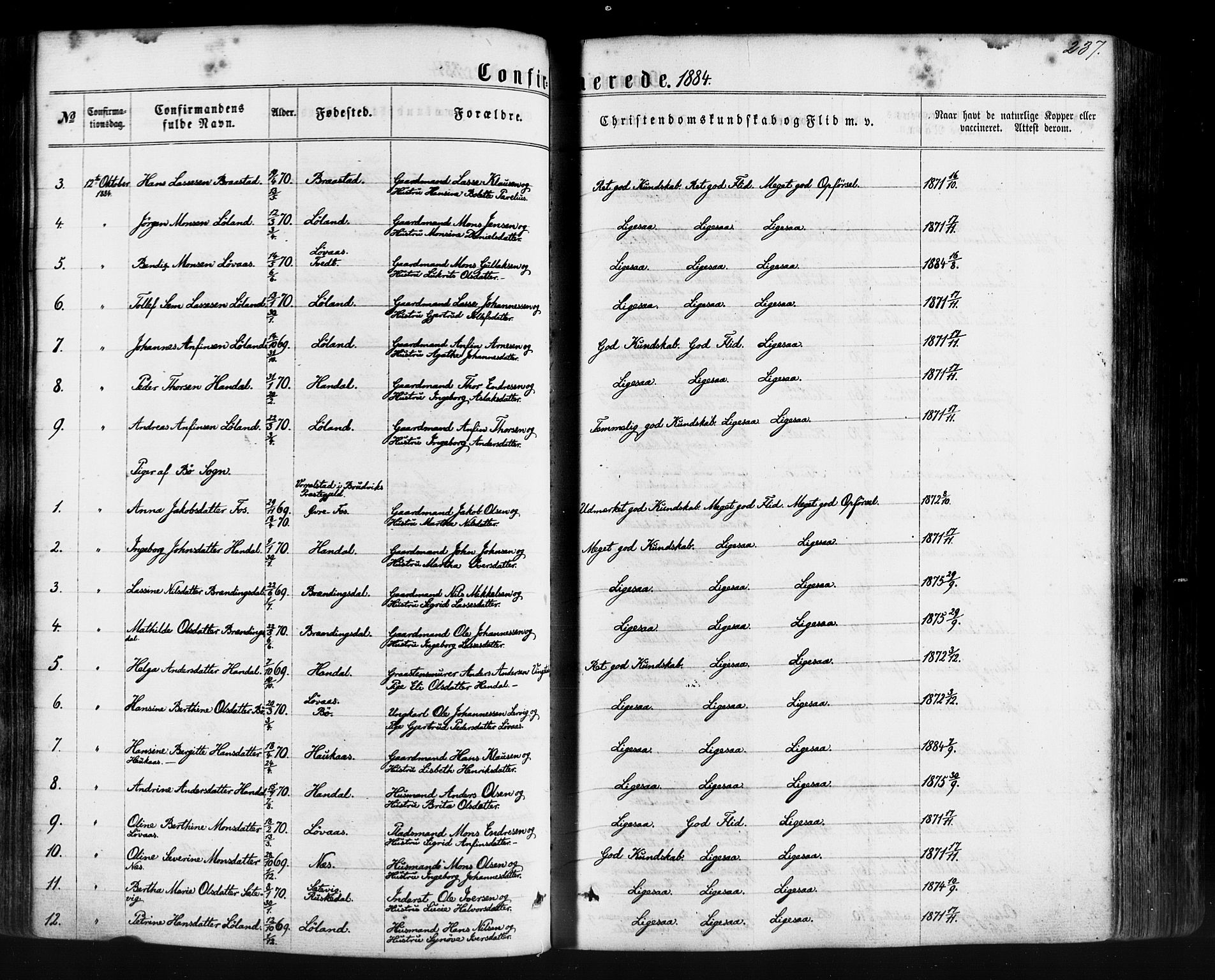 Hyllestad sokneprestembete, SAB/A-80401: Parish register (official) no. A 1, 1861-1886, p. 237